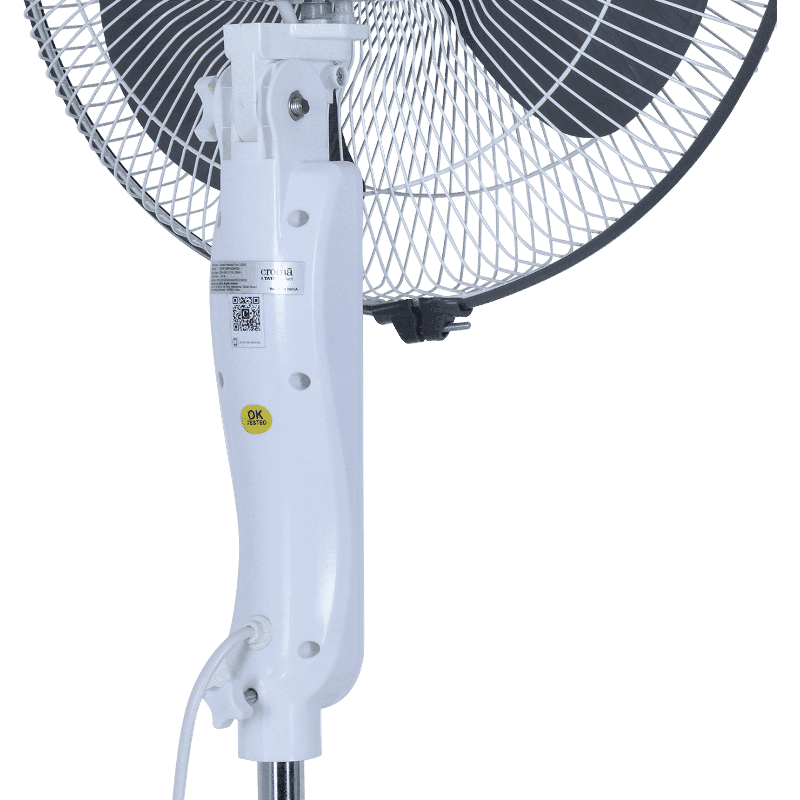 Croma 385mm 3 Blade Silent Operation Pedestal Fan (Powerful & Durable, Grey)_6