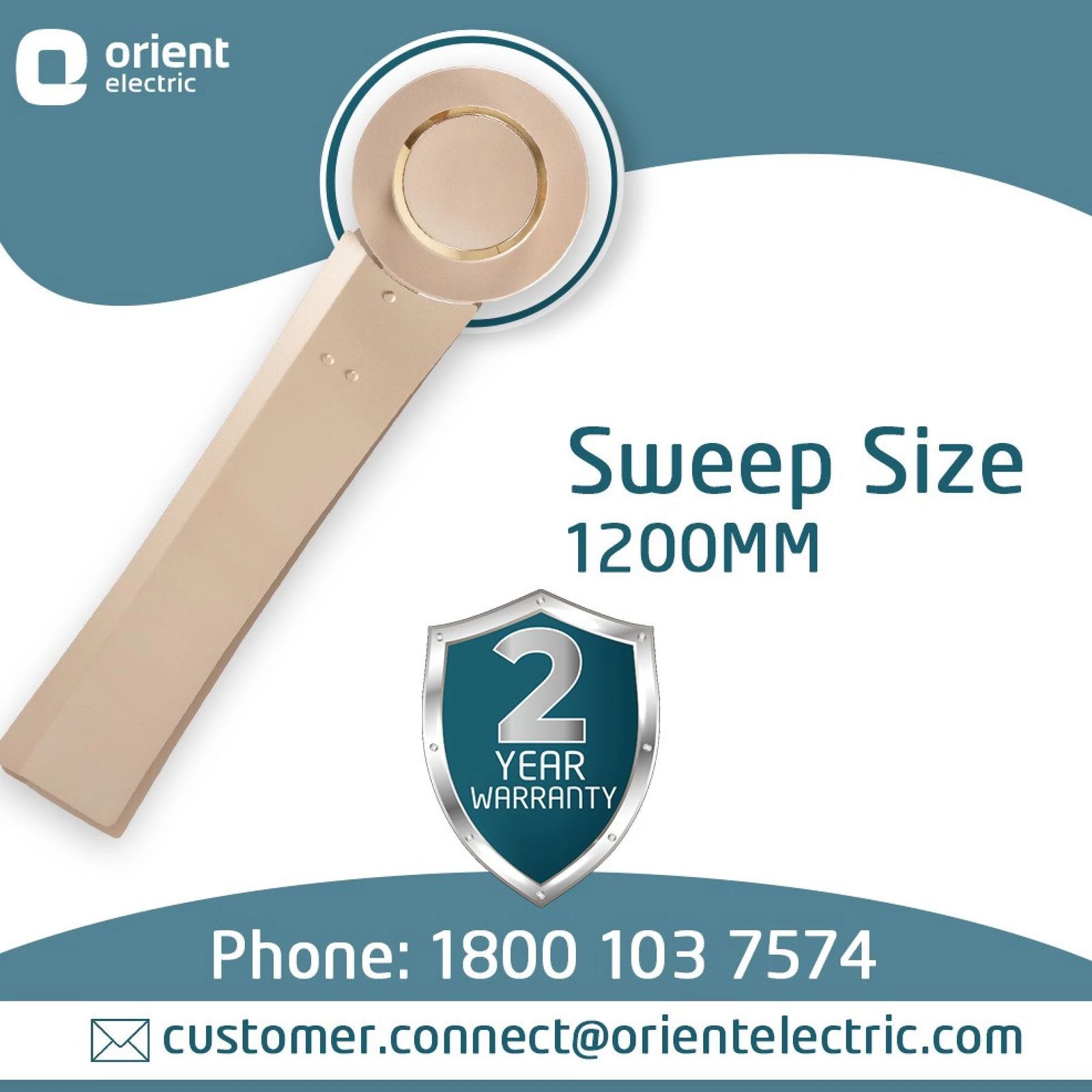 Orient EcoTech Supreme 5 Star 1200mm 3 Blade BLDC Motor Ceiling Fan (High Speed, Topaz Gold)_6