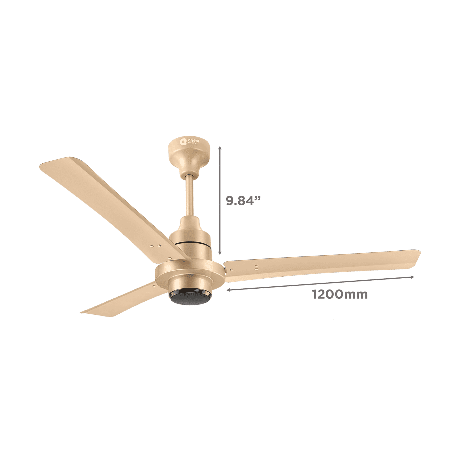 Orient Ecotech Supreme 5 Star 1200mm 3 Blade BLDC Motor Ceiling Fan with Remote (Low Noise Operation, Topaz Gold)_2