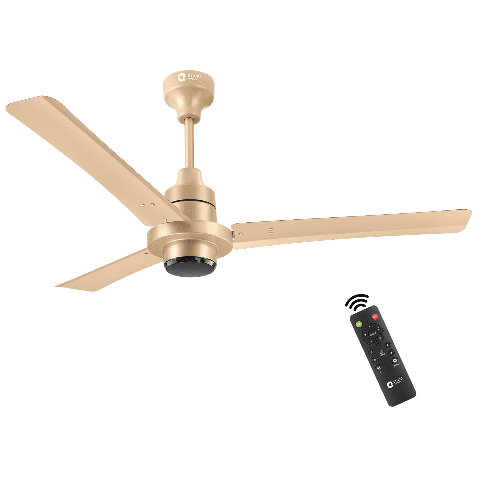 Orient Ecotech Supreme 5 Star 1200mm 3 Blade BLDC Motor Ceiling Fan with Remote (Low Noise Operation, Topaz Gold)_1