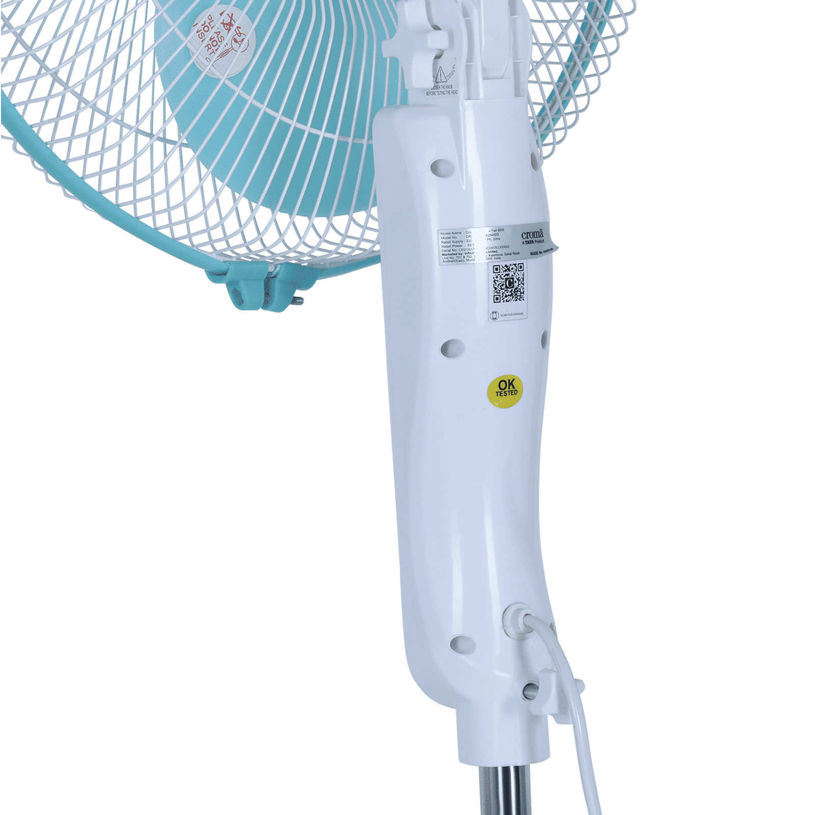 Croma 400mm 3 Blade Silent Operation Pedestal Fan (Powerful & Durable, Blue)_10