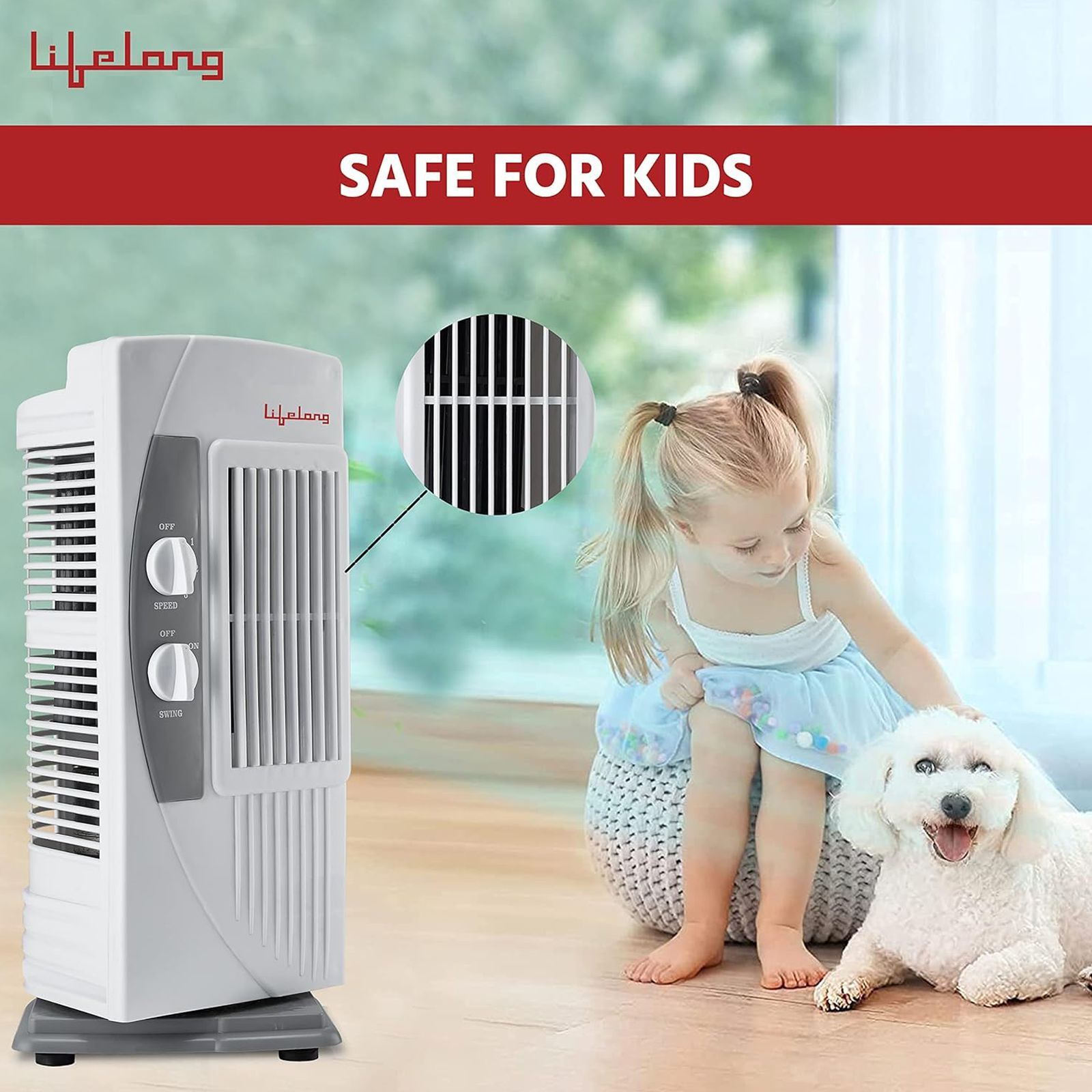 Lifelong Bladeless Tower Fan (5 Speed Settings, White) Lifelong Bladeless Tower Fan (5 Speed Settings, White)_8