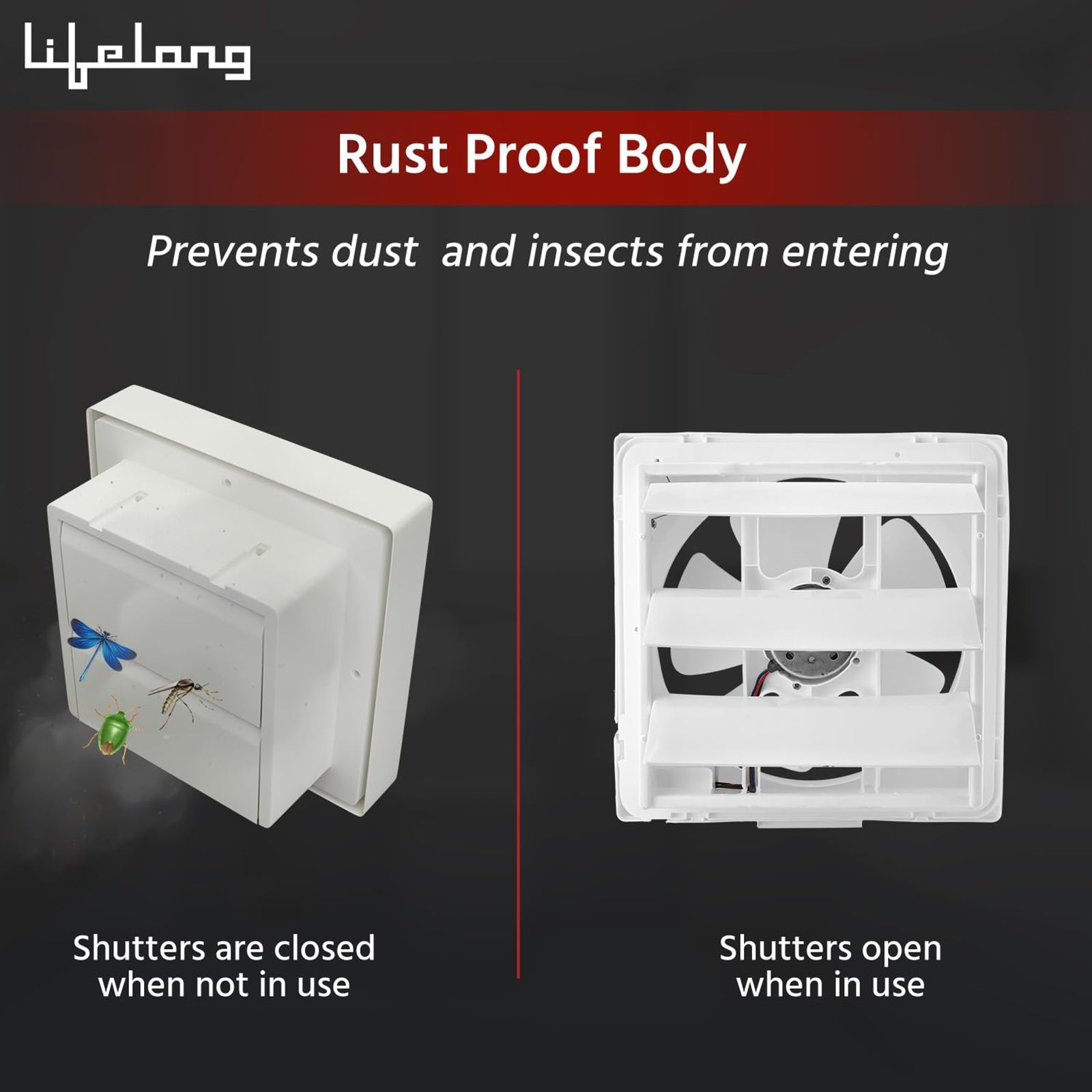 Lifelong Venti 6 Inch 200mm Exhaust Fan (Dust Protection, White)_8