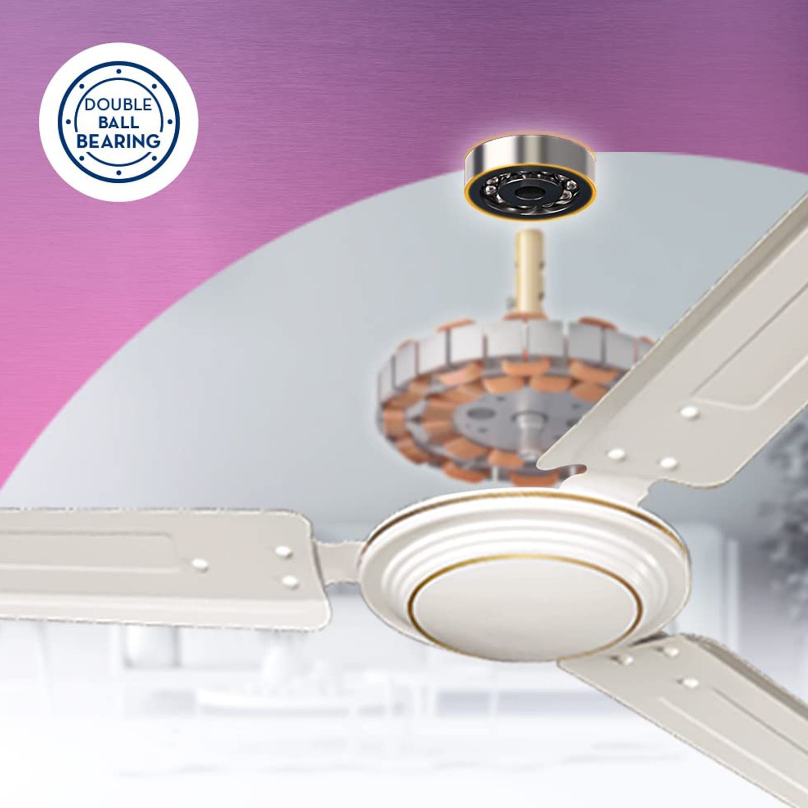Crompton Surebreeze Hill Briz 1 Star 1200mm 3 Blade Copper Motor Ceiling Fan (Inverter Technology, Opal White) Crompton Surebreeze Hill Briz 1 Star 1200mm 3 Blade Copper Motor Ceiling Fan (Inverter Technology, Opal White)_5