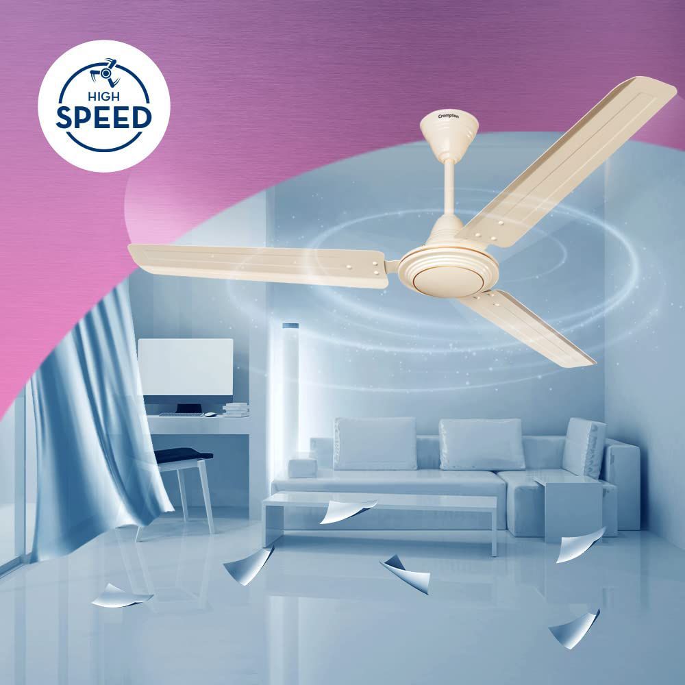 Crompton Surebreeze Hill Briz 1 Star 1200mm 3 Blade Copper Motor Ceiling Fan (High Velocity, Ivory) Crompton Surebreeze Hill Briz 1 Star 1200mm 3 Blade Copper Motor Ceiling Fan (High Velocity, Ivory)_8