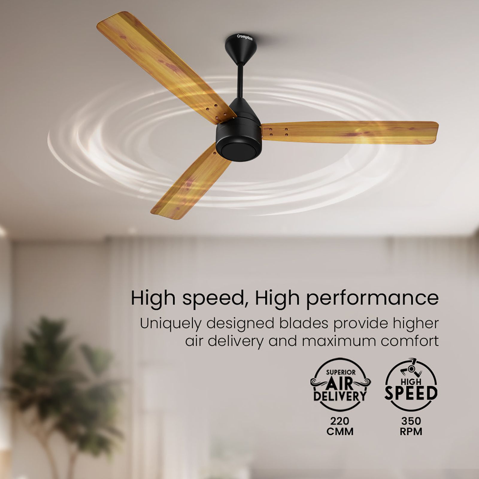 Crompton Energion Cromair 5 Star 1200mm 3 Blade BLDC Motor Ceiling Fan with Remote (Anti Rust, Light Pinewood)_13