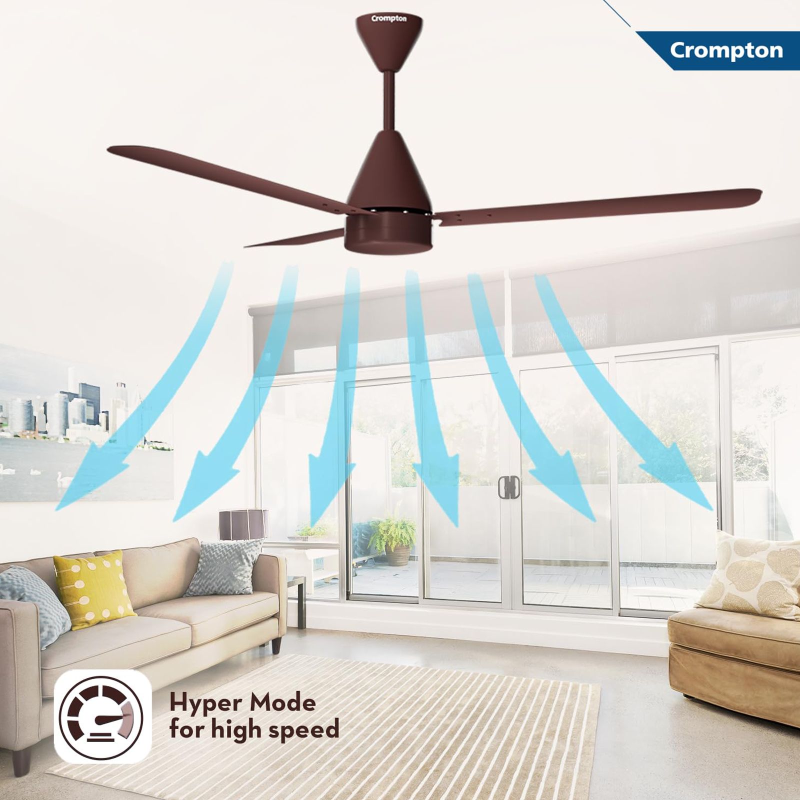 Crompton Energion Cookie 1200mm 3 Blade BLDC Motor Ceiling Fan with Remote (Superior Air Delivery, Brown)_15