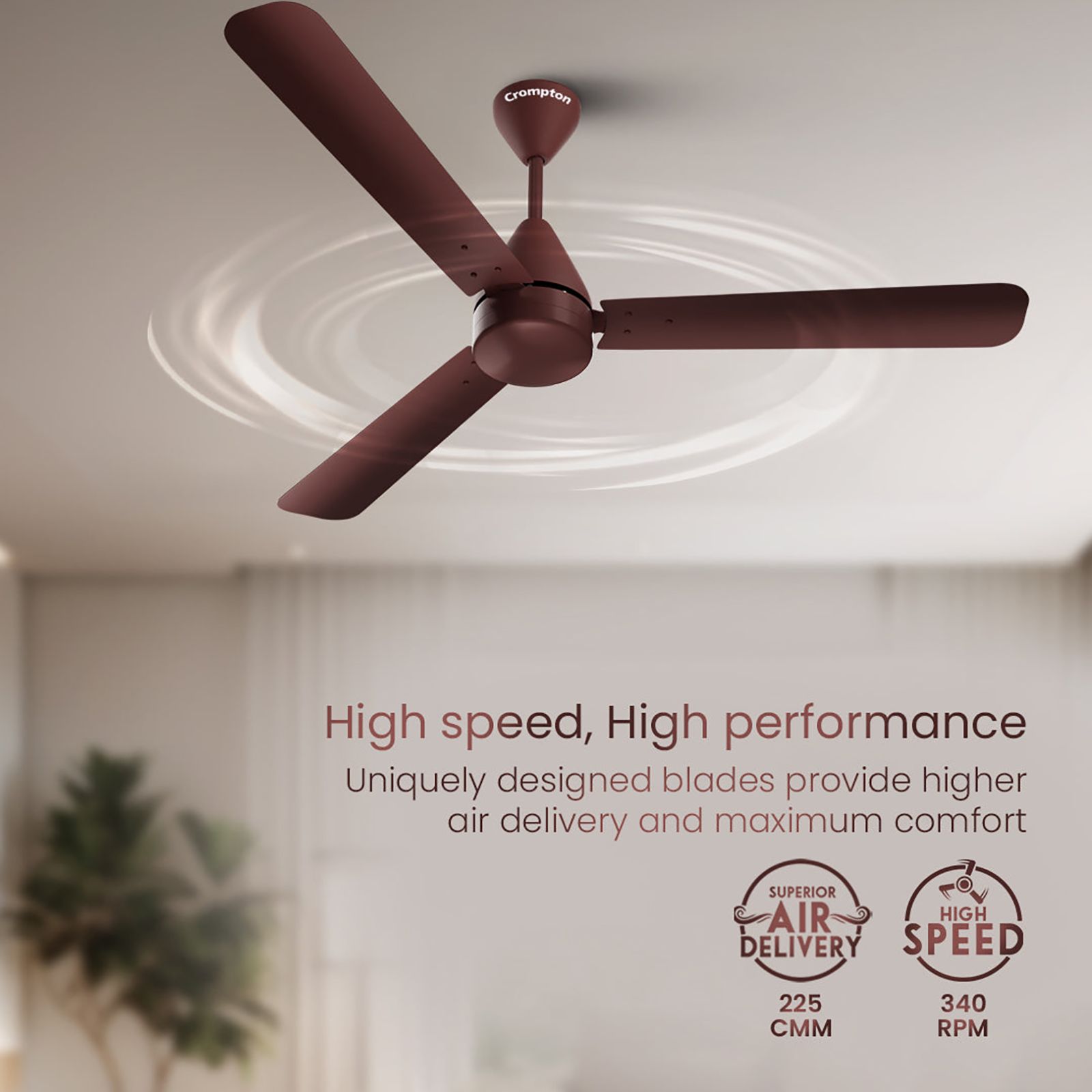 Crompton Energion Cookie 1200mm 3 Blade BLDC Motor Ceiling Fan with Remote (Superior Air Delivery, Brown)_6