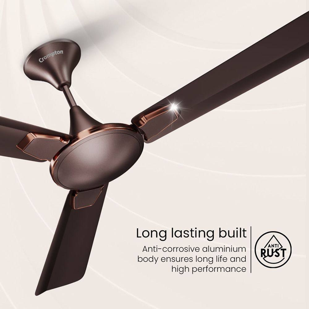 Crompton Aura2 Prime 1 Star 1200mm 3 Blade Copper Motor Ceiling Fan (Duratech Technology, Irish Coffee)_13