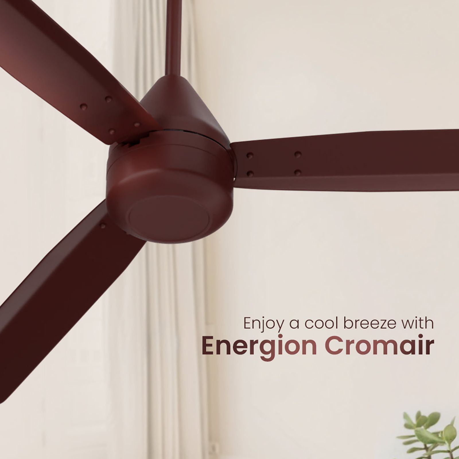 Crompton Energion Cromair 5 Star 1200mm 3 Blade BLDC Motor Ceiling Fan with Remote (Double Ball Bearing, Coffee Brown)_7