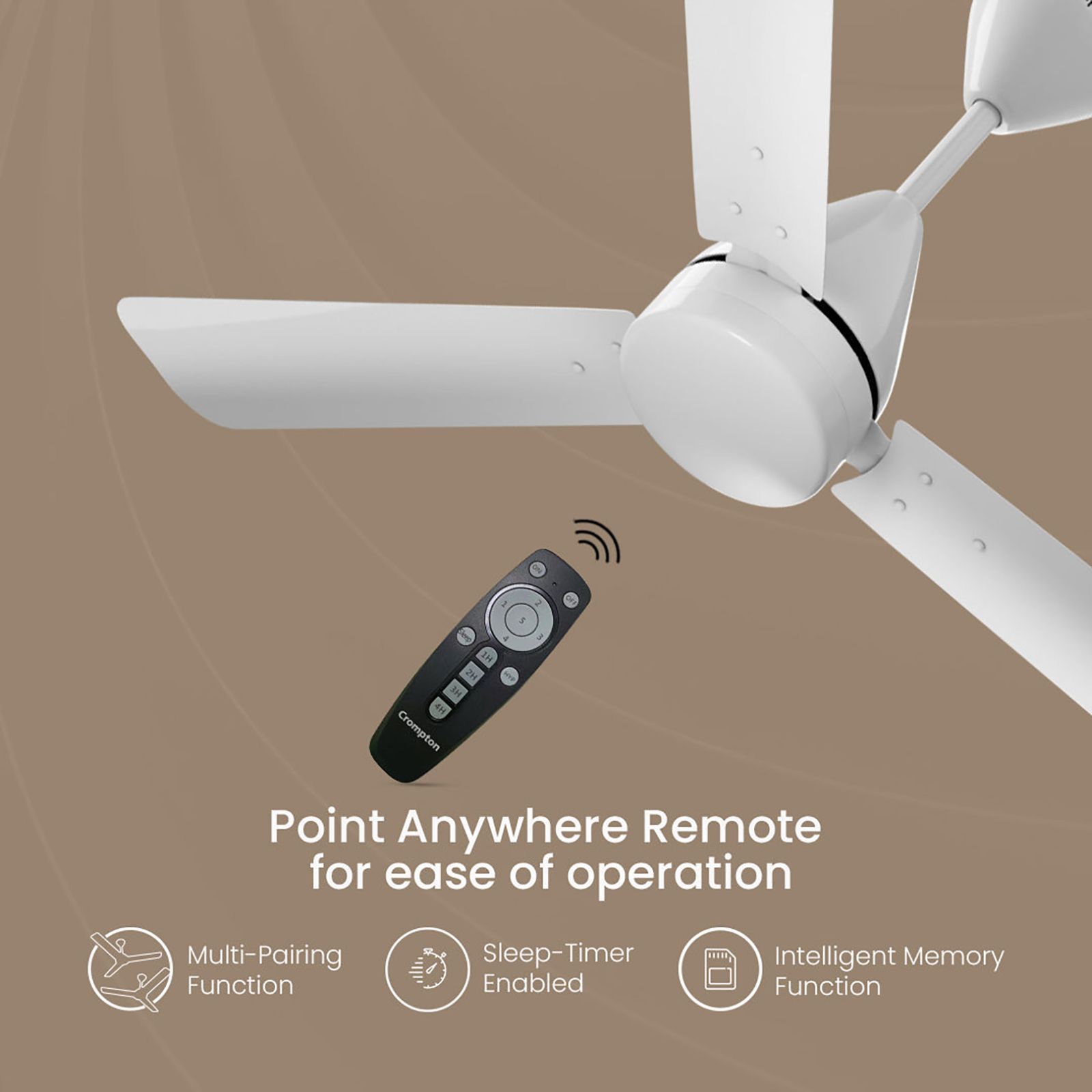 Crompton Energion Hyperjet 5 Star 1200mm 3 Blade BLDC Motor Ceiling Fan with Remote (Hyper Mode, Opal White)_7