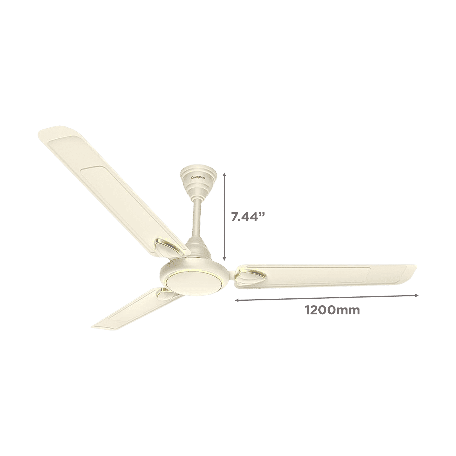 Crompton Surebreeze Hillbriz Deco 1 Star 1200mm 3 Blade High Velocity Ceiling Fan (Inverter Technology, Ivory Gold)_2