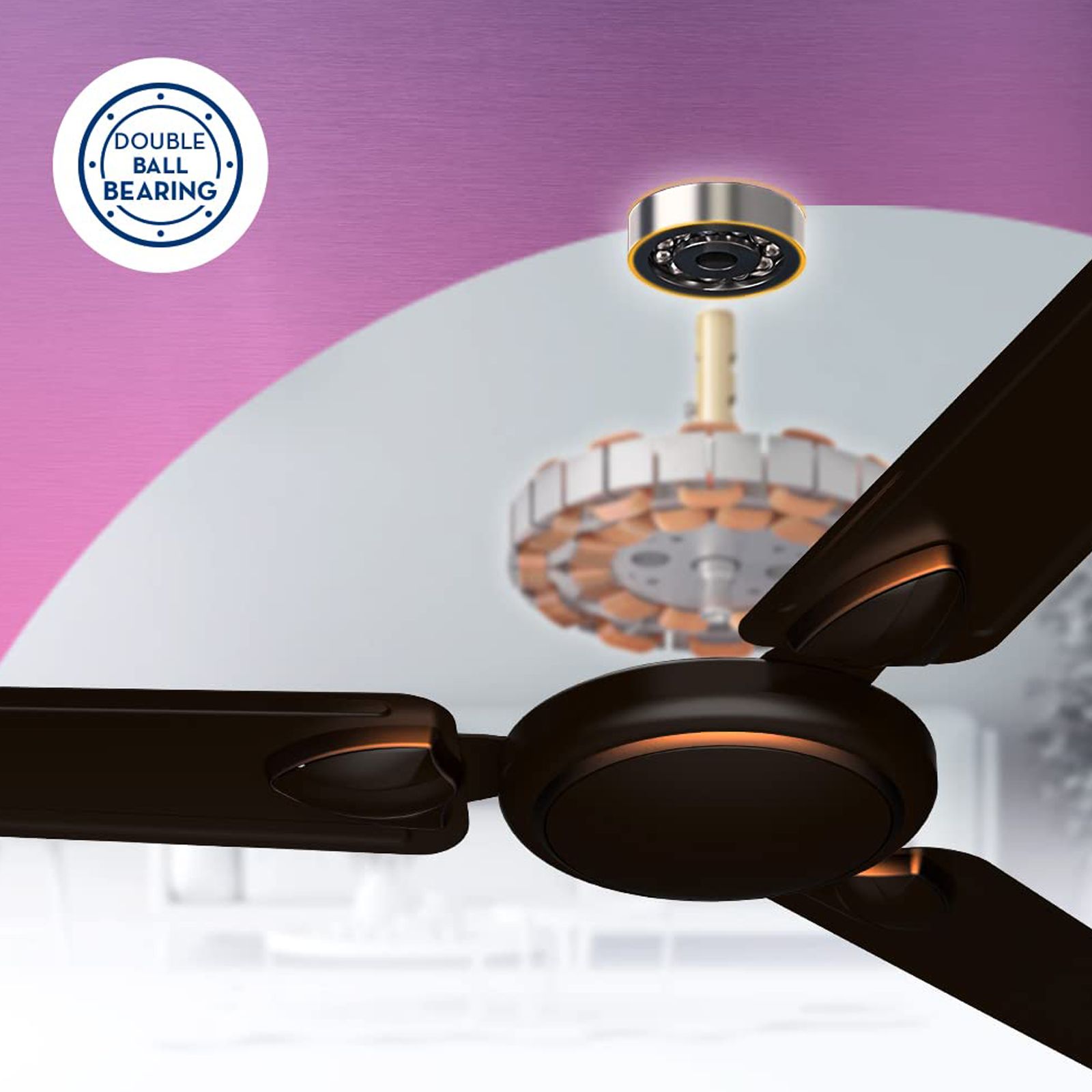 Crompton Surebreeze Hillbriz Deco 1 Star 1200mm 3 Blade High Velocity Ceiling Fan (Inverter Technology, Smoked Brown)_6