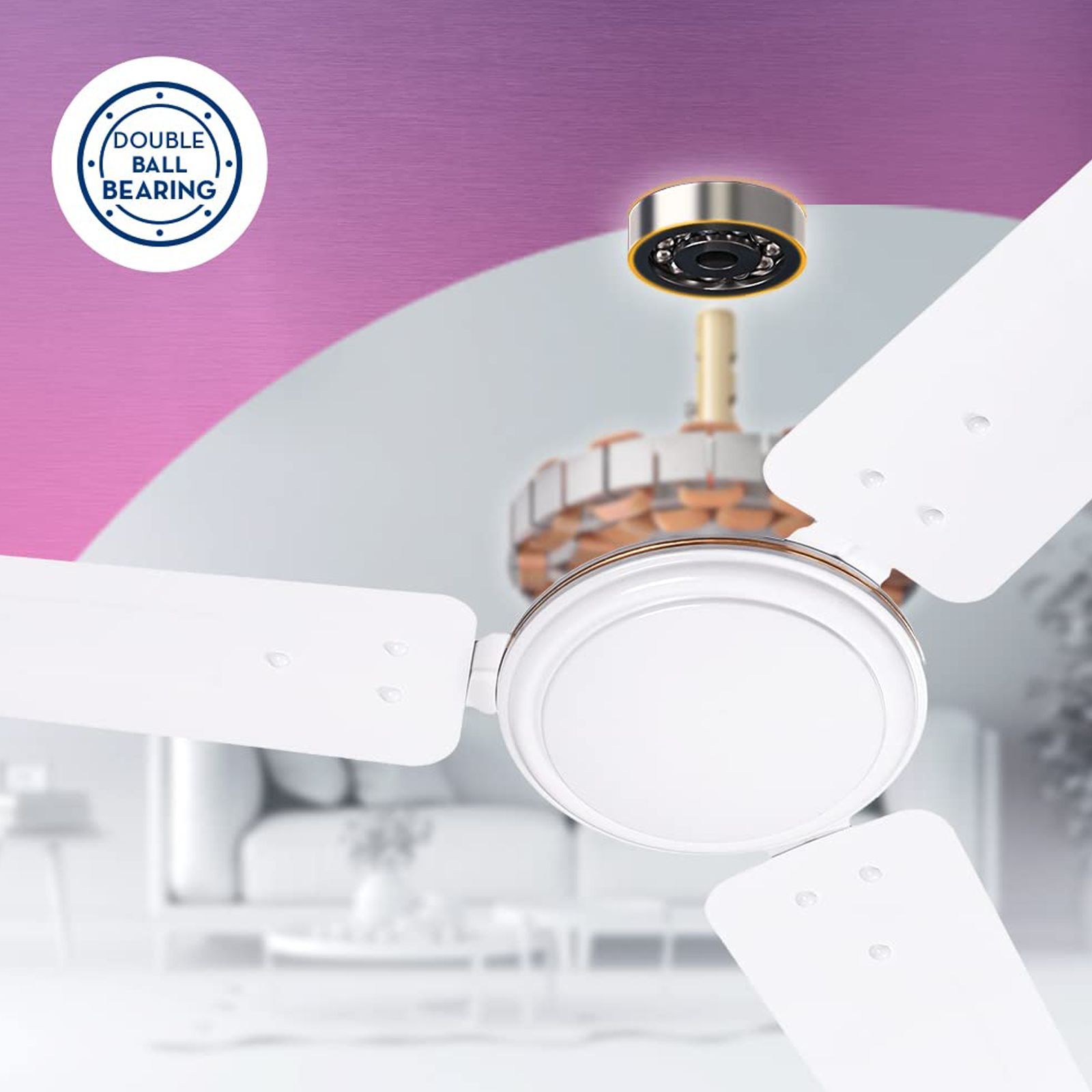 Crompton Surebreeze Sea Sapphira 1 Star 1200mm 3 Blade High Velocity Ceiling Fan (Inverter Technology, Opal White)_6