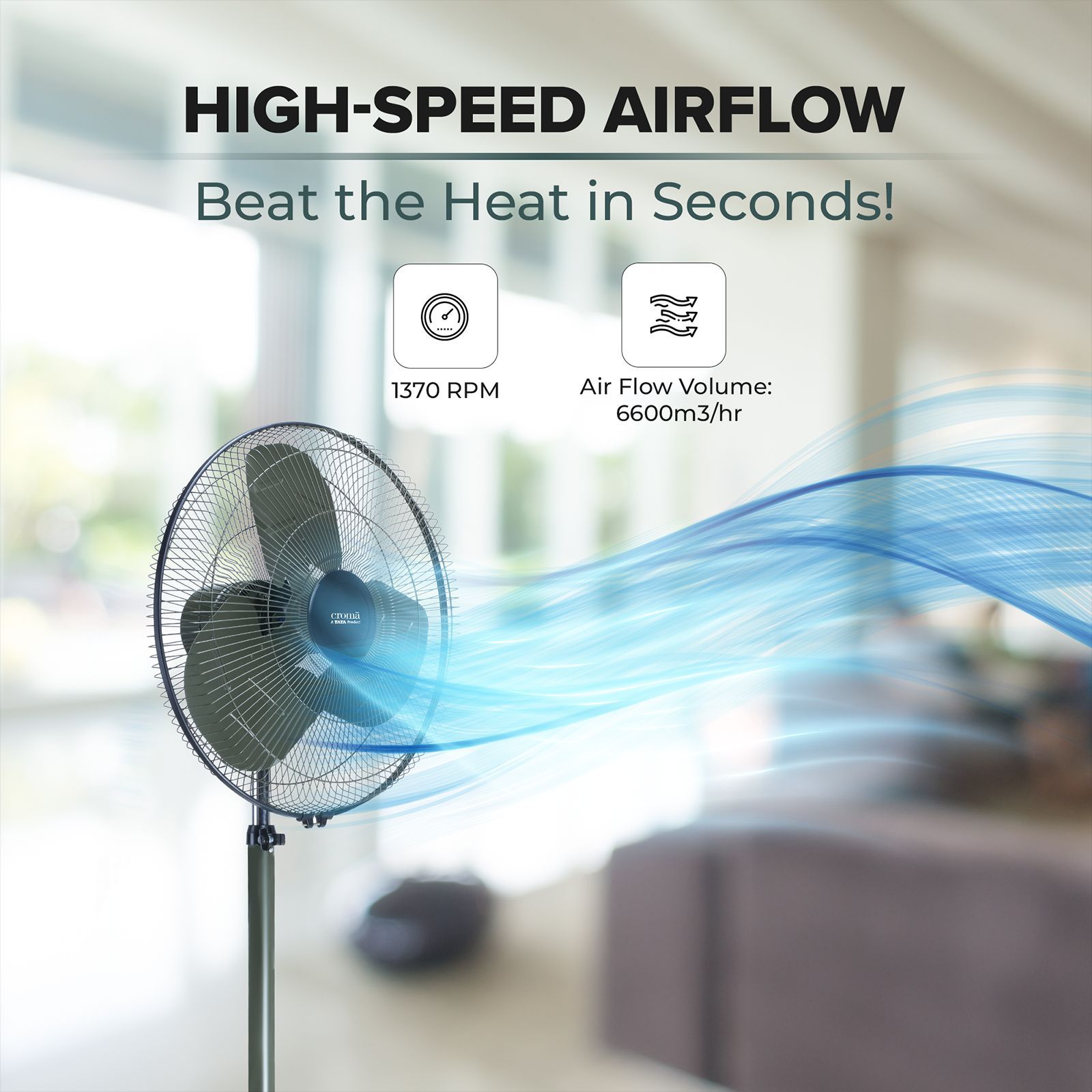 Croma AF3705 500mm 3 Blade Silent Operation Pedestal Fan (Adjustable Setting, Military Green) Croma AF3705 500mm 3 Blade Silent Operation Pedestal Fan (Adjustable Setting, Military Green)_10