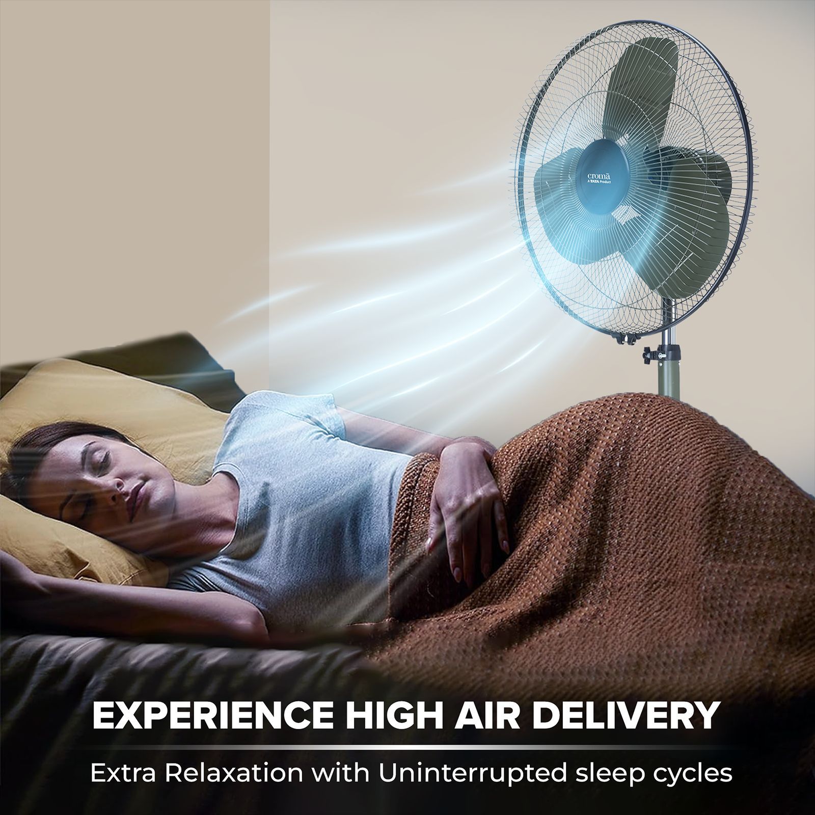 Croma AF3705 500mm 3 Blade Silent Operation Pedestal Fan (Adjustable Setting, Military Green) Croma AF3705 500mm 3 Blade Silent Operation Pedestal Fan (Adjustable Setting, Military Green)_14
