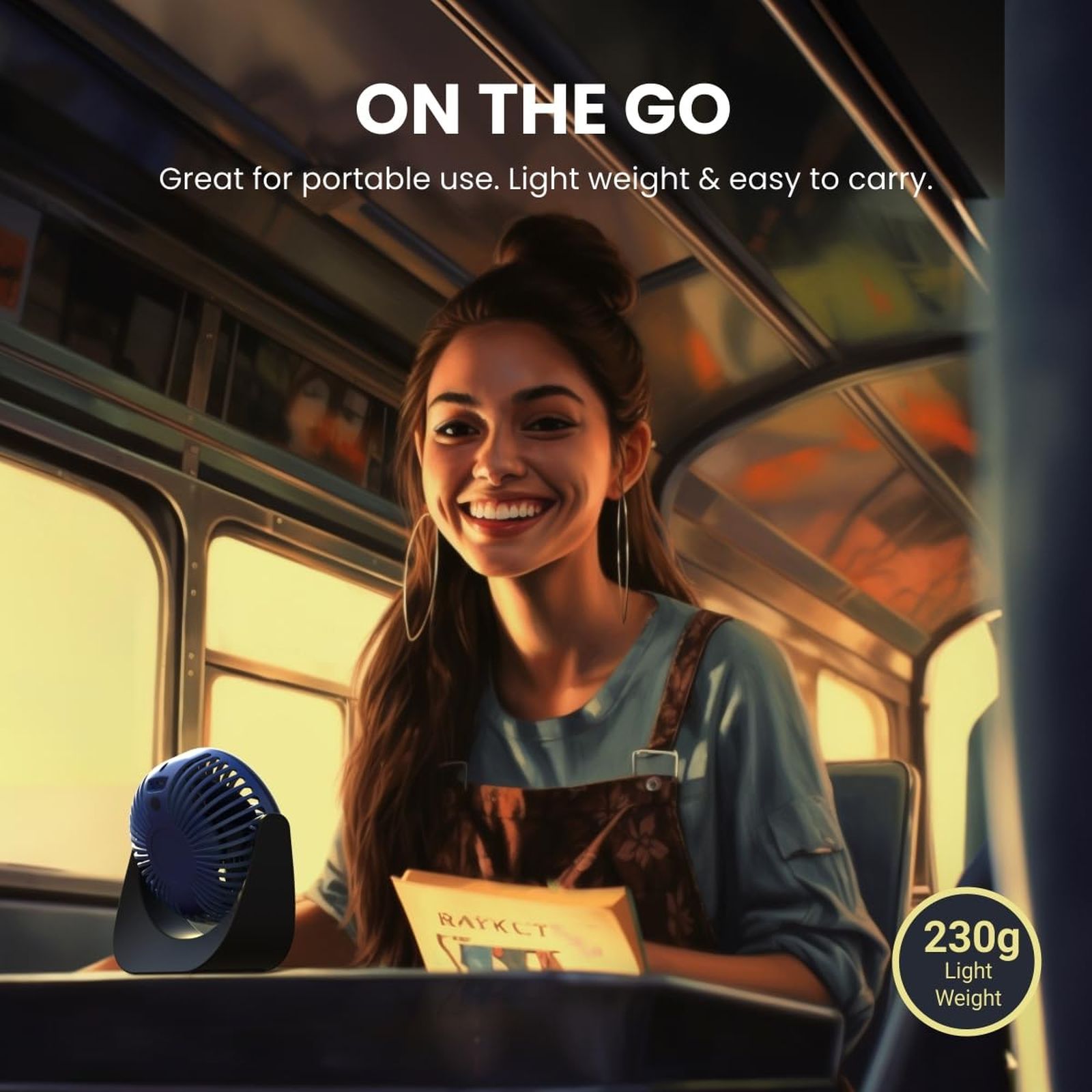 PORTRONICS Toofan 60mm 3 Blade BLDC Motor Mini Rechargeable Fan with 2000 mAh Battery (Low Noise Desk Fan, Blue) PORTRONICS Toofan 60mm 3 Blade BLDC Motor Mini Rechargeable Fan with 2000 mAh Battery (Low Noise Desk Fan, Blue)_5