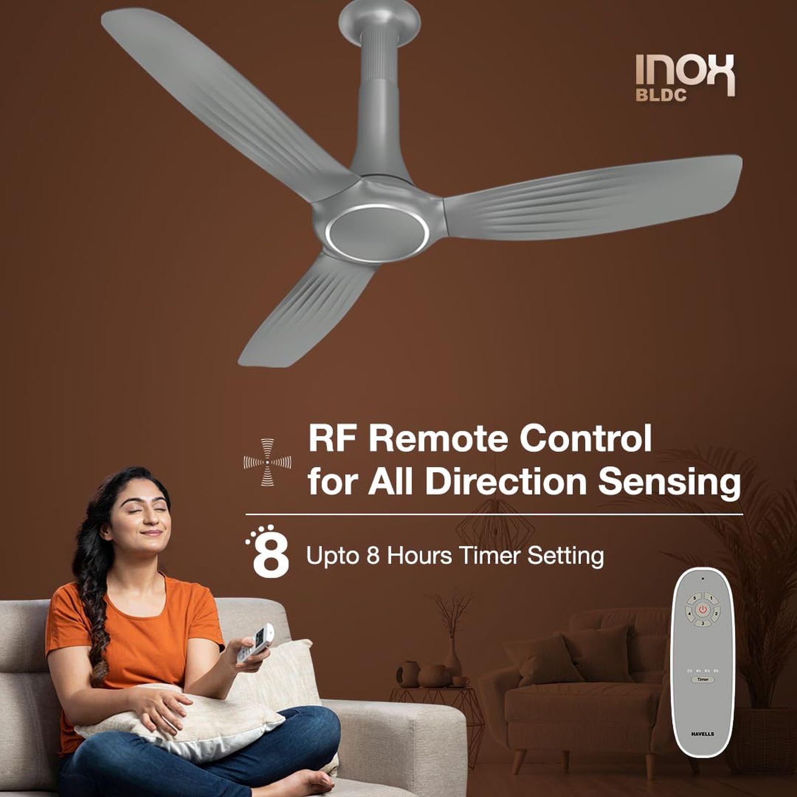 HAVELLS Inox 5 Star 1200mm 3 Blade BLDC Motor Ceiling Fan with Remote (Inverter Technology, Slate) HAVELLS Inox 5 Star 1200mm 3 Blade BLDC Motor Ceiling Fan with Remote (Inverter Technology, Slate)_12