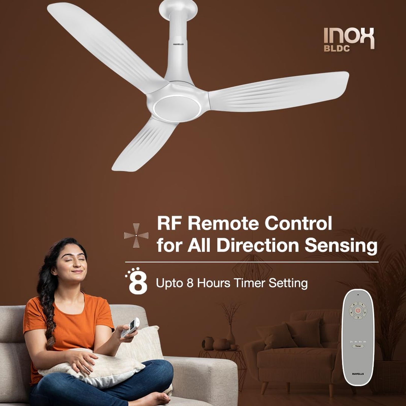 HAVELLS Inox 5 Star 1200mm 3 Blade BLDC Motor Ceiling Fan with Remote (Dust Resistant, Pearl White)_12