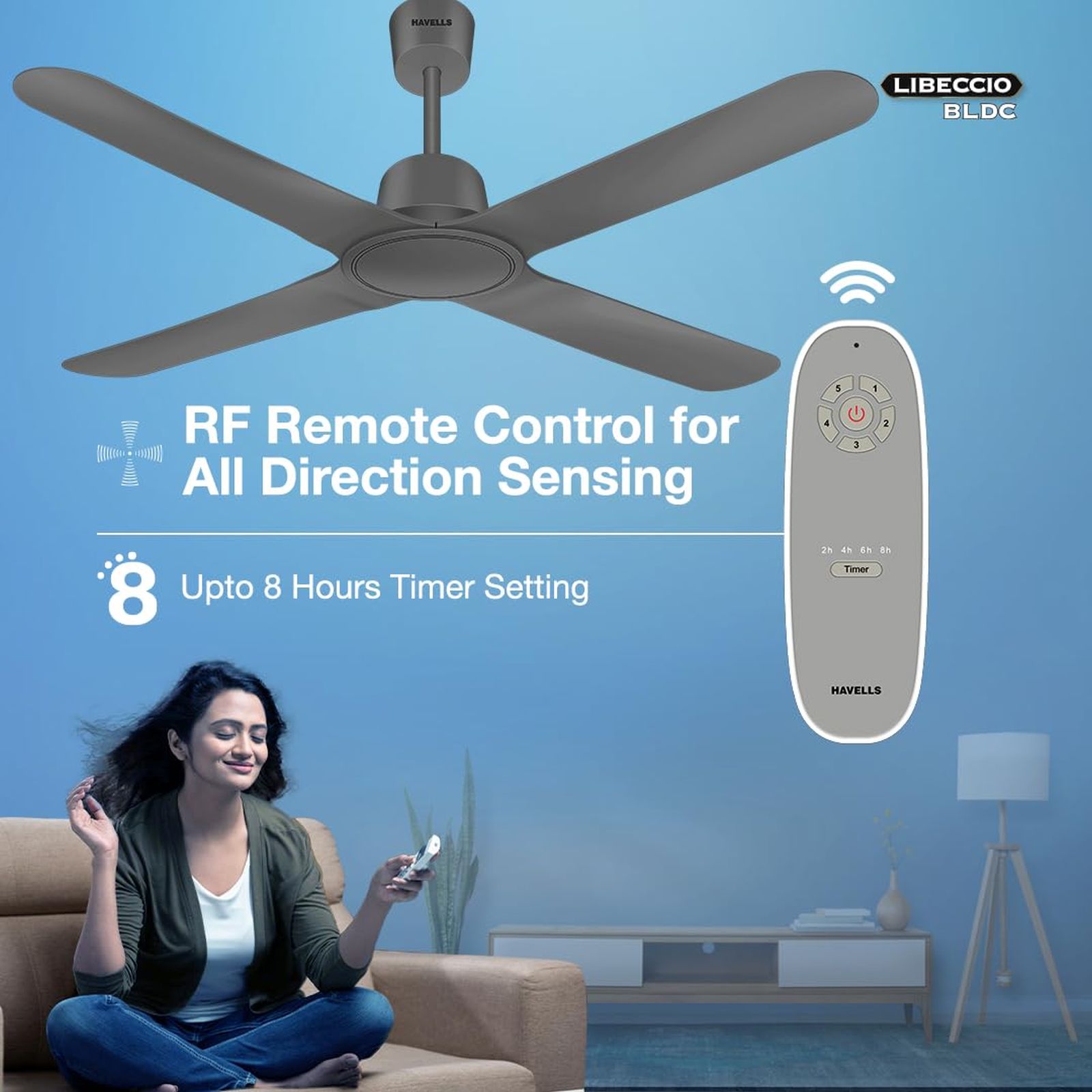 HAVELLS Libeccio 5 Star 1200mm 4 Blade BLDC Motor Ceiling Fan with Remote (Inverter Technology, Slate)_13