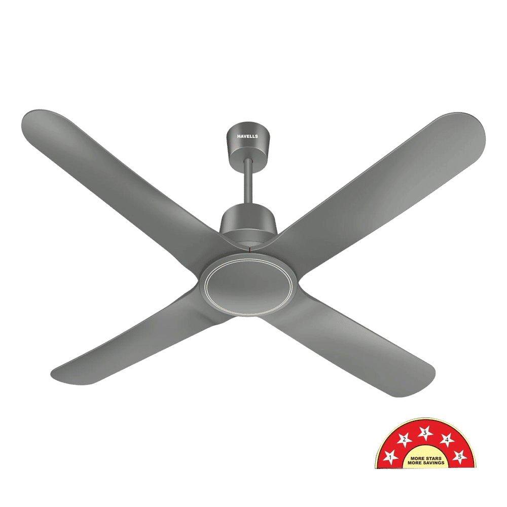 HAVELLS Libeccio 5 Star 1200mm 4 Blade BLDC Motor Ceiling Fan with Remote (Inverter Technology, Slate)_6