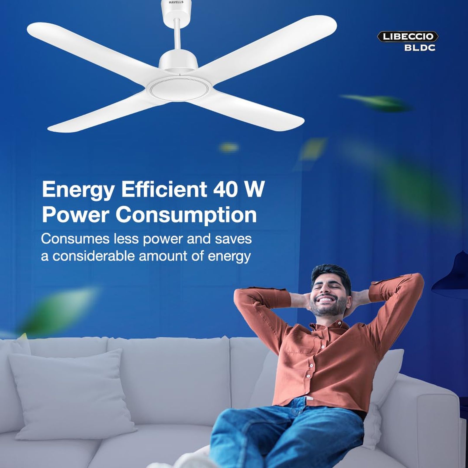 HAVELLS Libeccio 5 Star 1200mm 4 Blade BLDC Motor Ceiling Fan with Remote (Low Noise, Pearl White) HAVELLS Libeccio 5 Star 1200mm 4 Blade BLDC Motor Ceiling Fan with Remote (Low Noise, Pearl White)_10