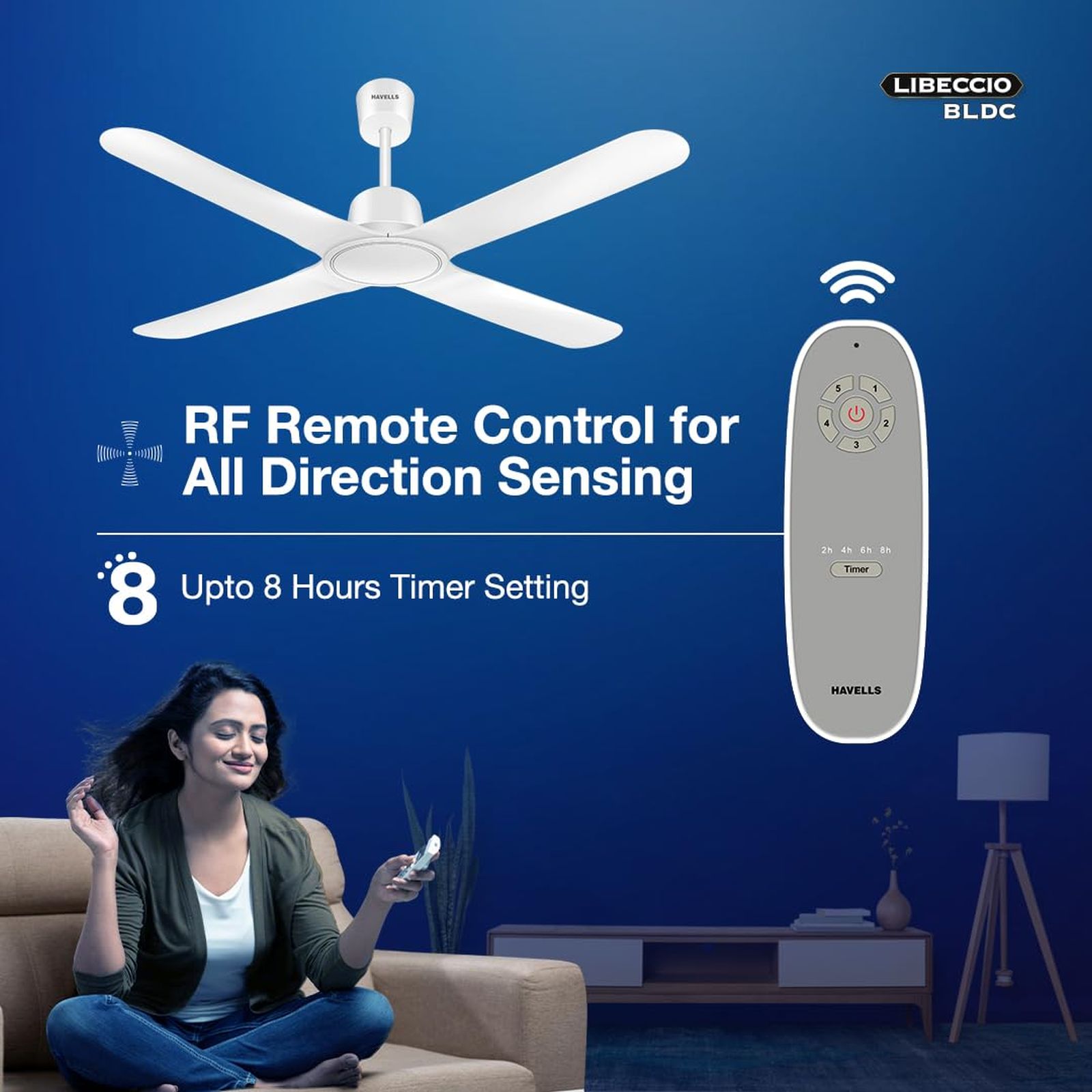 HAVELLS Libeccio 5 Star 1200mm 4 Blade BLDC Motor Ceiling Fan with Remote (Low Noise, Pearl White) HAVELLS Libeccio 5 Star 1200mm 4 Blade BLDC Motor Ceiling Fan with Remote (Low Noise, Pearl White)_12