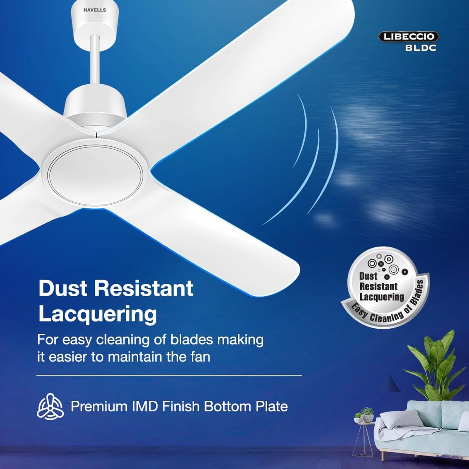 HAVELLS Libeccio 5 Star 1200mm 4 Blade BLDC Motor Ceiling Fan with Remote (Low Noise, Pearl White) HAVELLS Libeccio 5 Star 1200mm 4 Blade BLDC Motor Ceiling Fan with Remote (Low Noise, Pearl White)_13