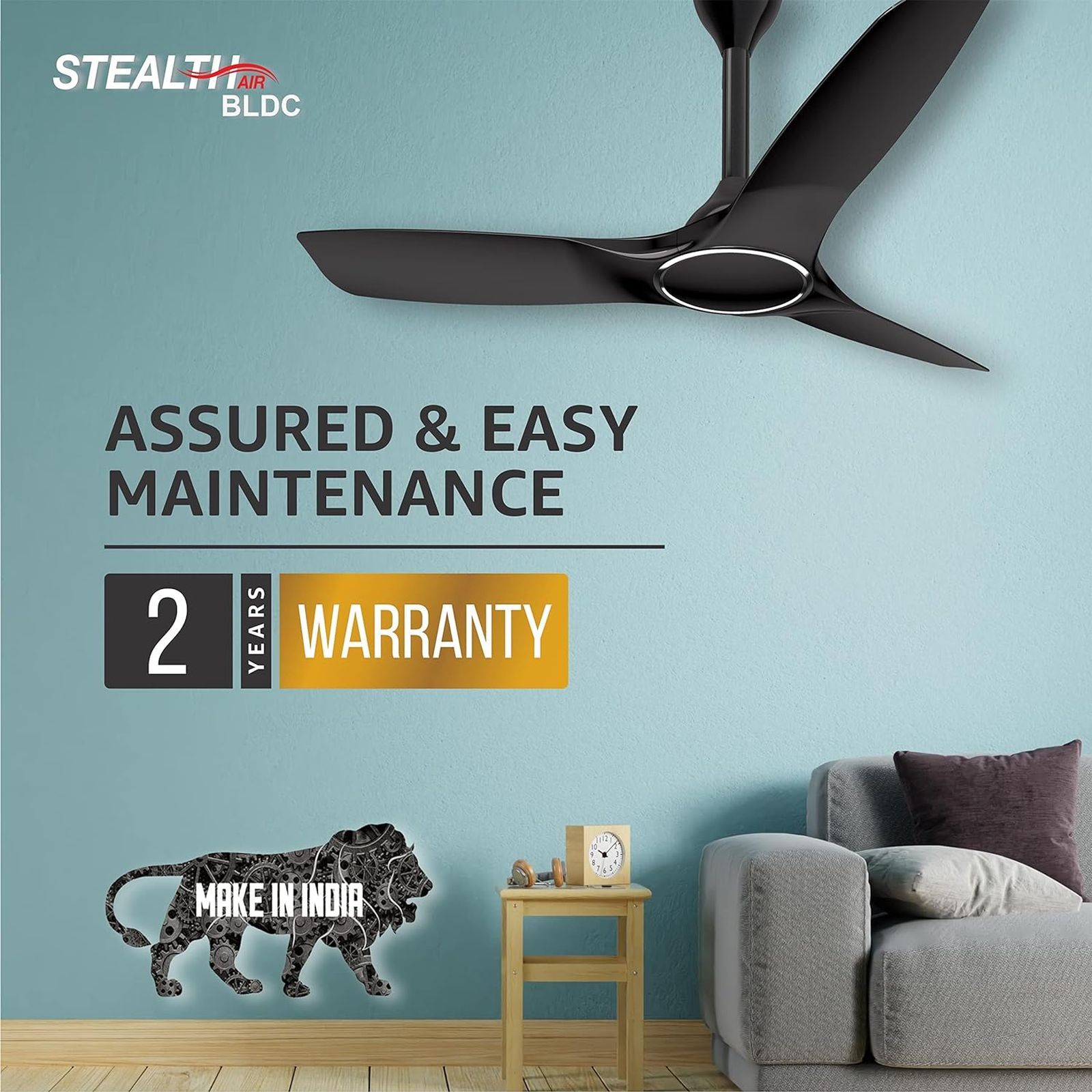 HAVELLS Stealth Air 5 Star 1200mm 3 Blade BLDC Motor Ceiling Fan with Remote (Inverter Technology, Metallic Black) HAVELLS Stealth Air 5 Star 1200mm 3 Blade BLDC Motor Ceiling Fan with Remote (Inverter Technology, Metallic Black)_12