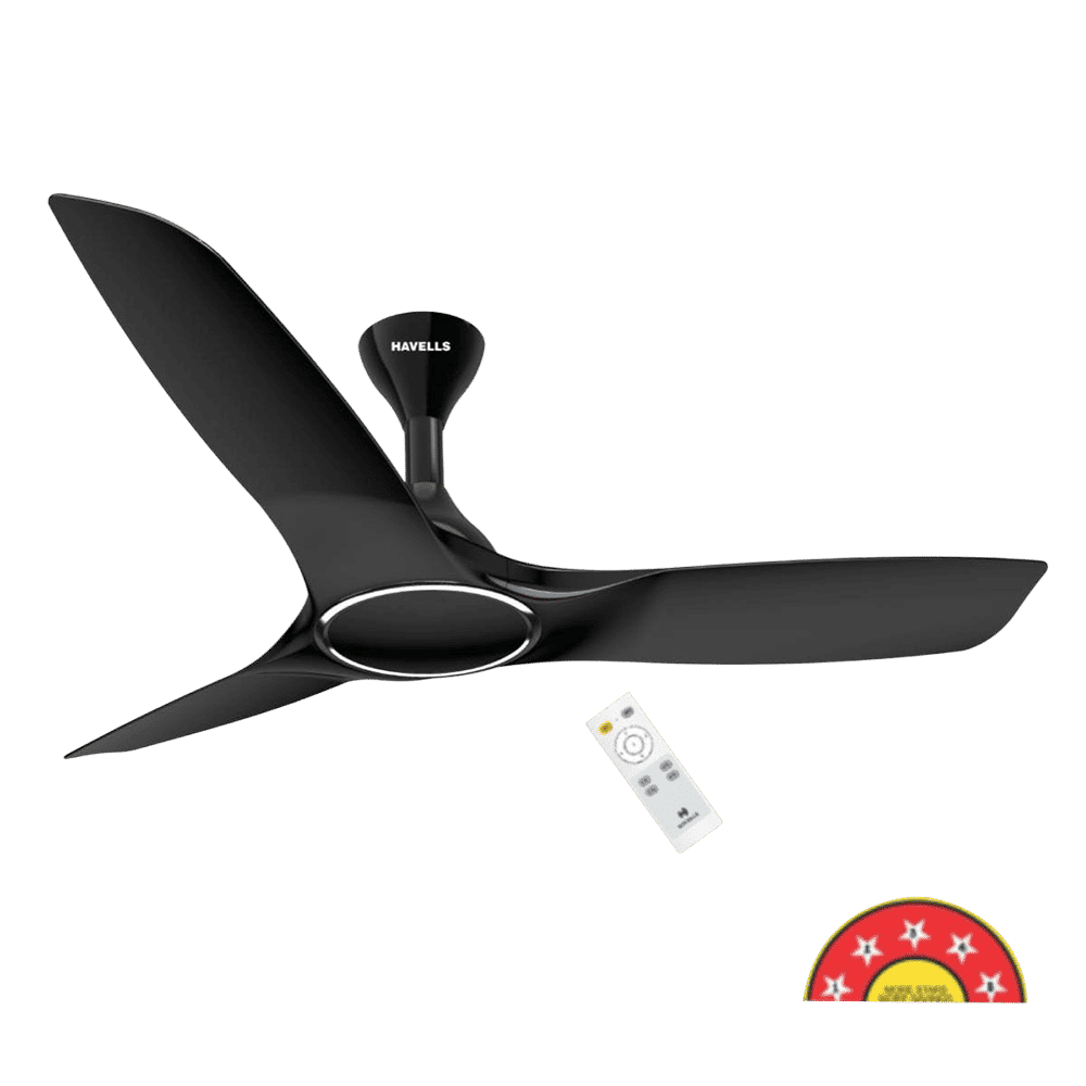 HAVELLS Stealth Air 5 Star 1200mm 3 Blade BLDC Motor Ceiling Fan with Remote (Inverter Technology, Metallic Black) HAVELLS Stealth Air 5 Star 1200mm 3 Blade BLDC Motor Ceiling Fan with Remote (Inverter Technology, Metallic Black)_7