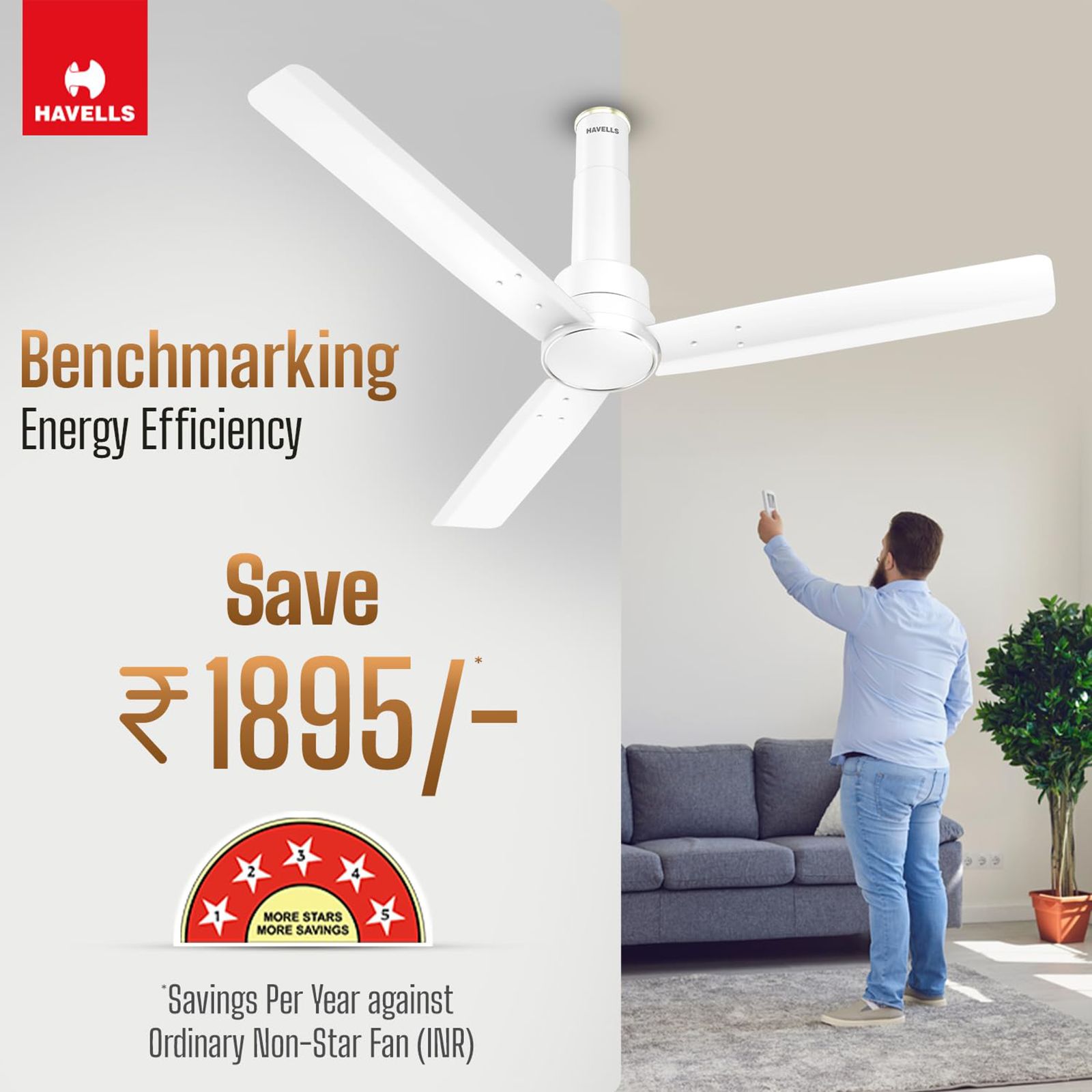 HAVELLS Elio 5 Star 1200mm 3 Blade BLDC Motor Ceiling Fan with Remote (Customizable Mode, Elegant White) HAVELLS Elio 5 Star 1200mm 3 Blade BLDC Motor Ceiling Fan with Remote (Customizable Mode, Elegant White)_11