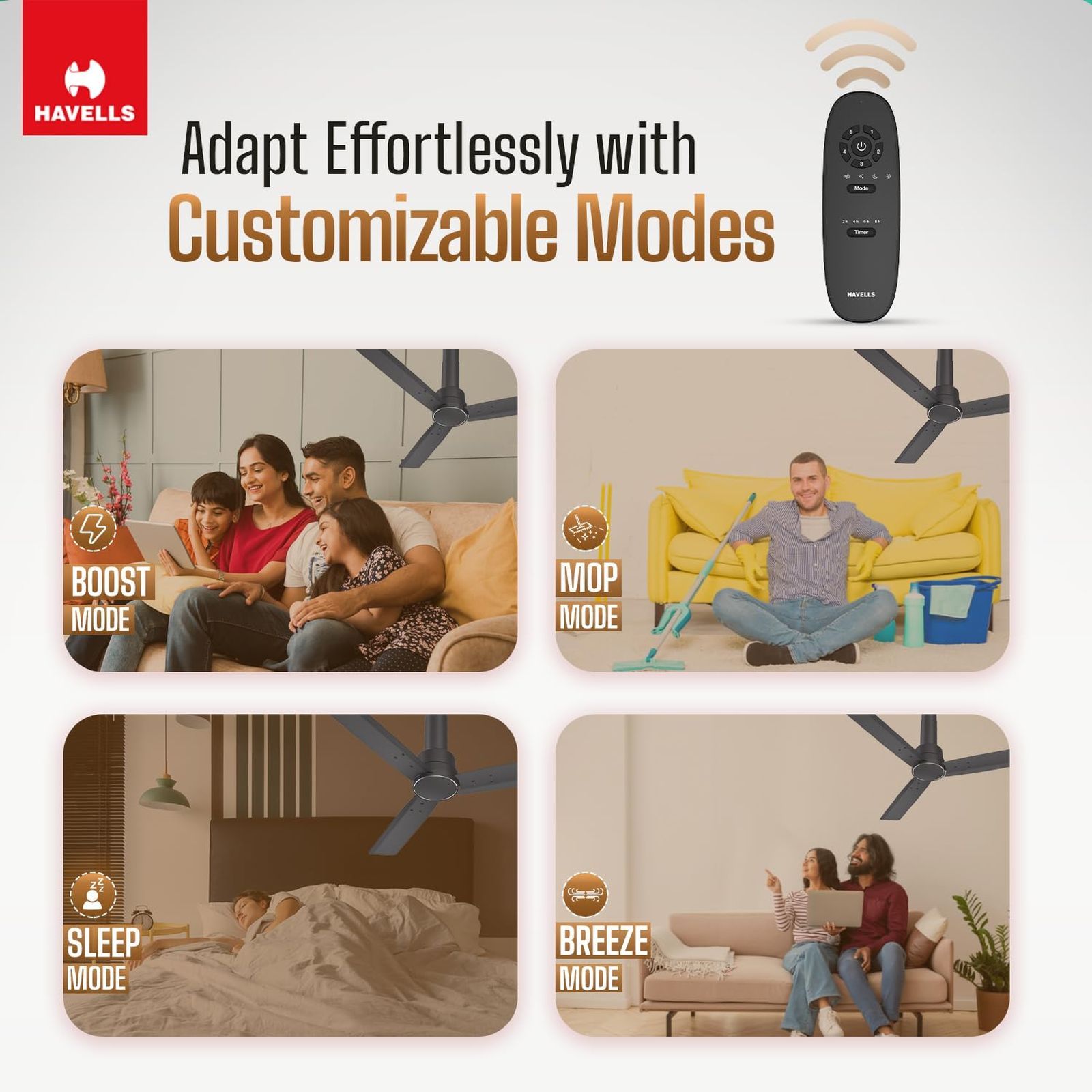 HAVELLS Elio 5 Star 1200mm 3 Blade BLDC Motor Ceiling Fan with Remote (Wood Finished Blades, Smoke Brown) HAVELLS Elio 5 Star 1200mm 3 Blade BLDC Motor Ceiling Fan with Remote (Wood Finished Blades, Smoke Brown)_5