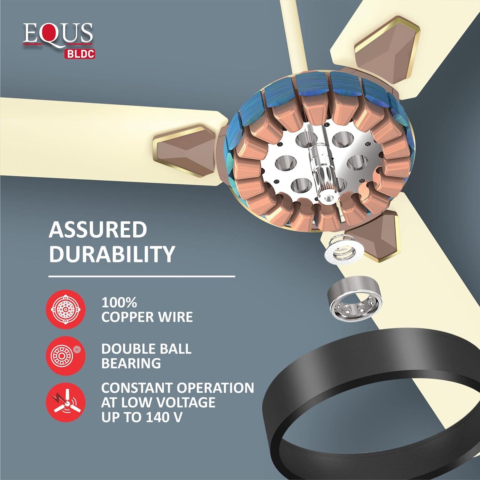 HAVELLS Equs 5 Star 1200mm 3 Blade BLDC Motor Ceiling Fan with Remote (Inverter Technology, Bianco Bronze) HAVELLS Equs 5 Star 1200mm 3 Blade BLDC Motor Ceiling Fan with Remote (Inverter Technology, Bianco Bronze)_6