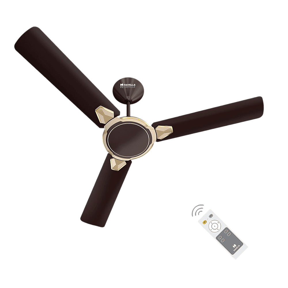 HAVELLS Equs 5 Star 1200mm 3 Blade BLDC Motor Ceiling Fan with Remote (Inverter Technology, Smoke Brown)_1