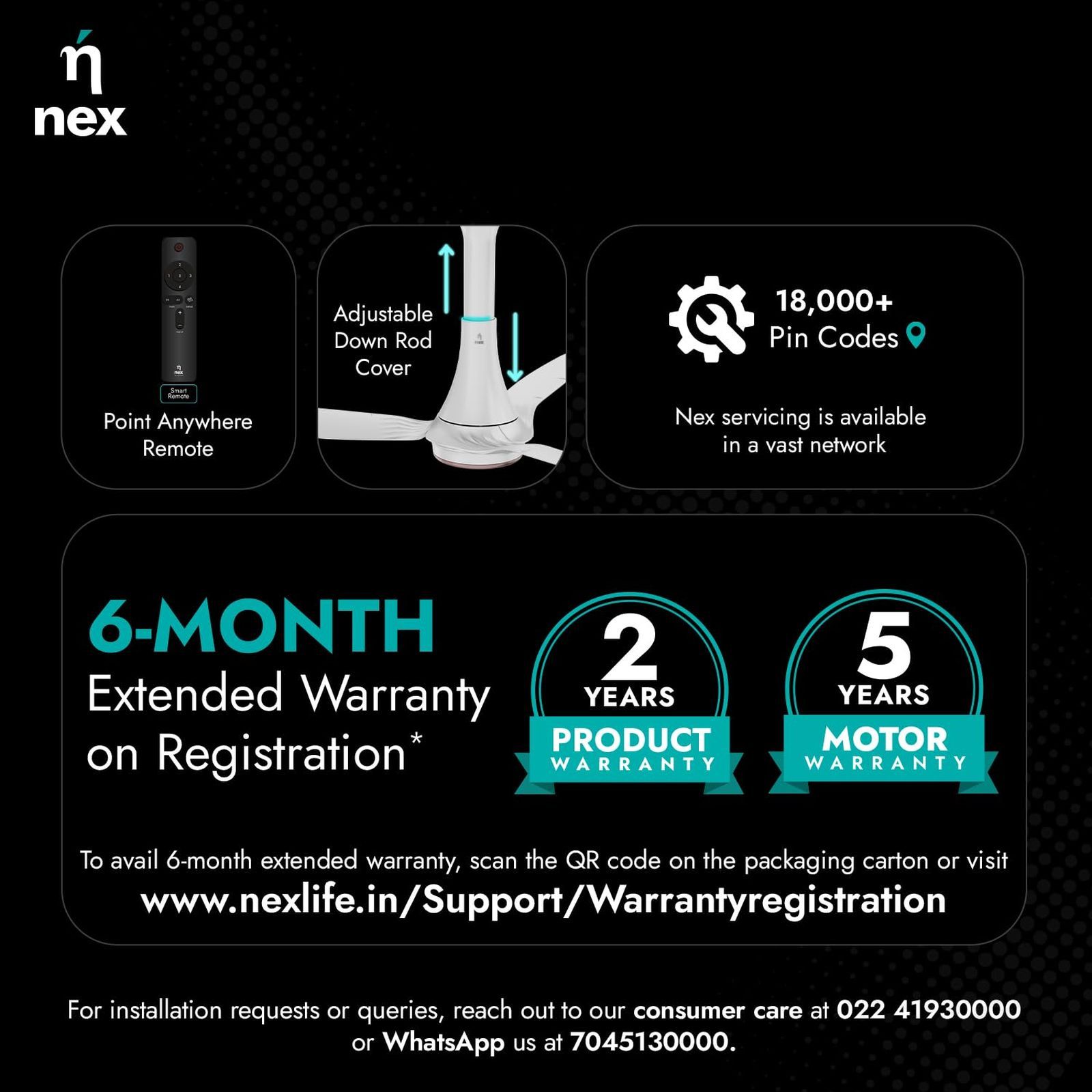 nex Dryft A95 5 Star 1200mm 3 Blade BLDC Motor Smart Ceiling Fan with Remote (Alexa & Google Assistant, Classic White)_7