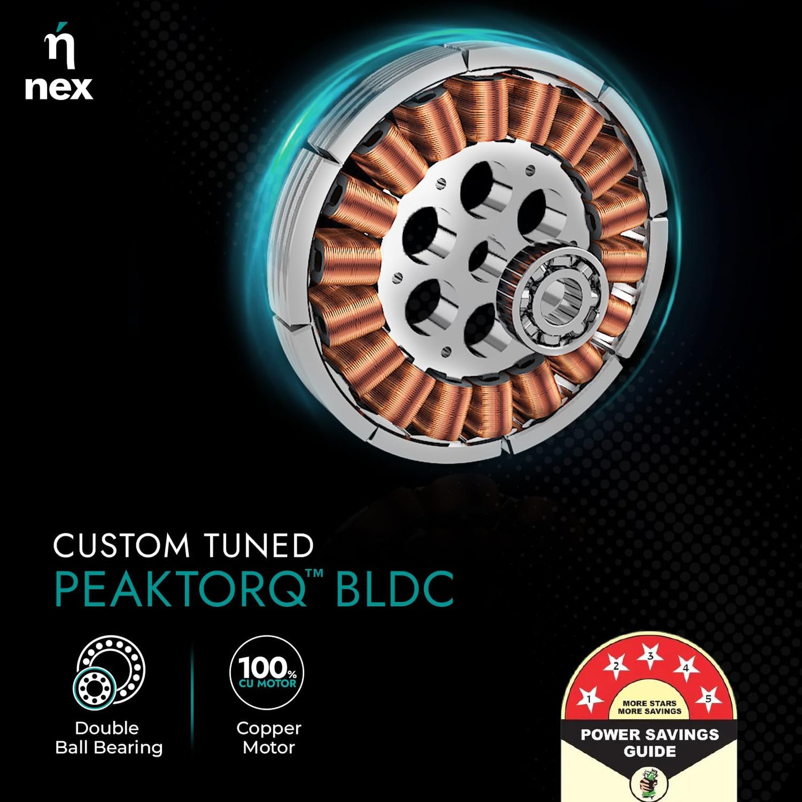 nex Dryft A95 5 Star 1200mm 3 Blade BLDC Motor Smart Ceiling Fan with Remote (Alexa & Google Assistant, Classic White)_8