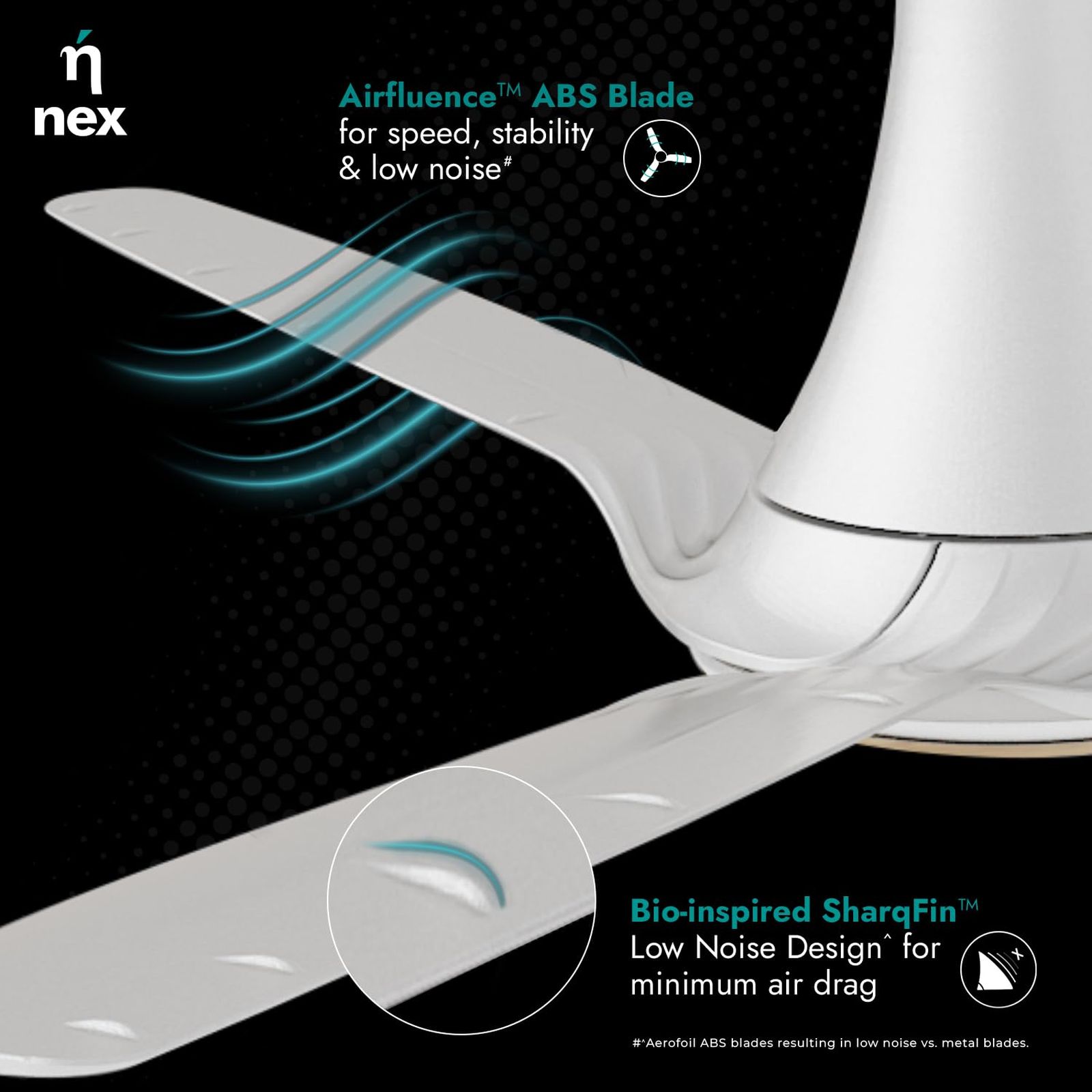 nex Dryft A90 5 Star 1200mm 3 Blade BLDC Motor Ceiling Fan with Remote (Dust Resistant, Classic White)_8