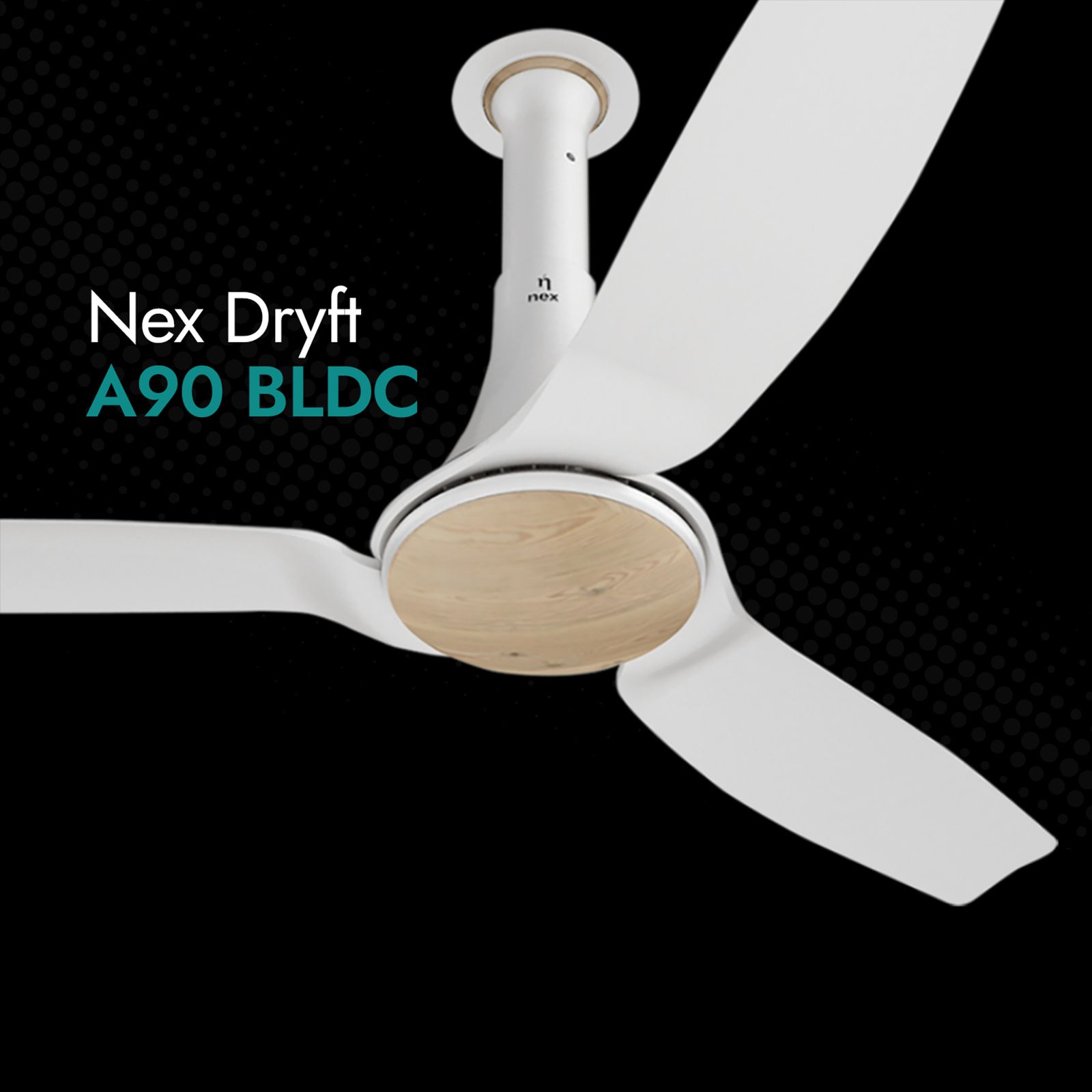 nex Dryft A90 5 Star 1200mm 3 Blade BLDC Motor Ceiling Fan with Remote (Dust Resistant, Classic White)_10