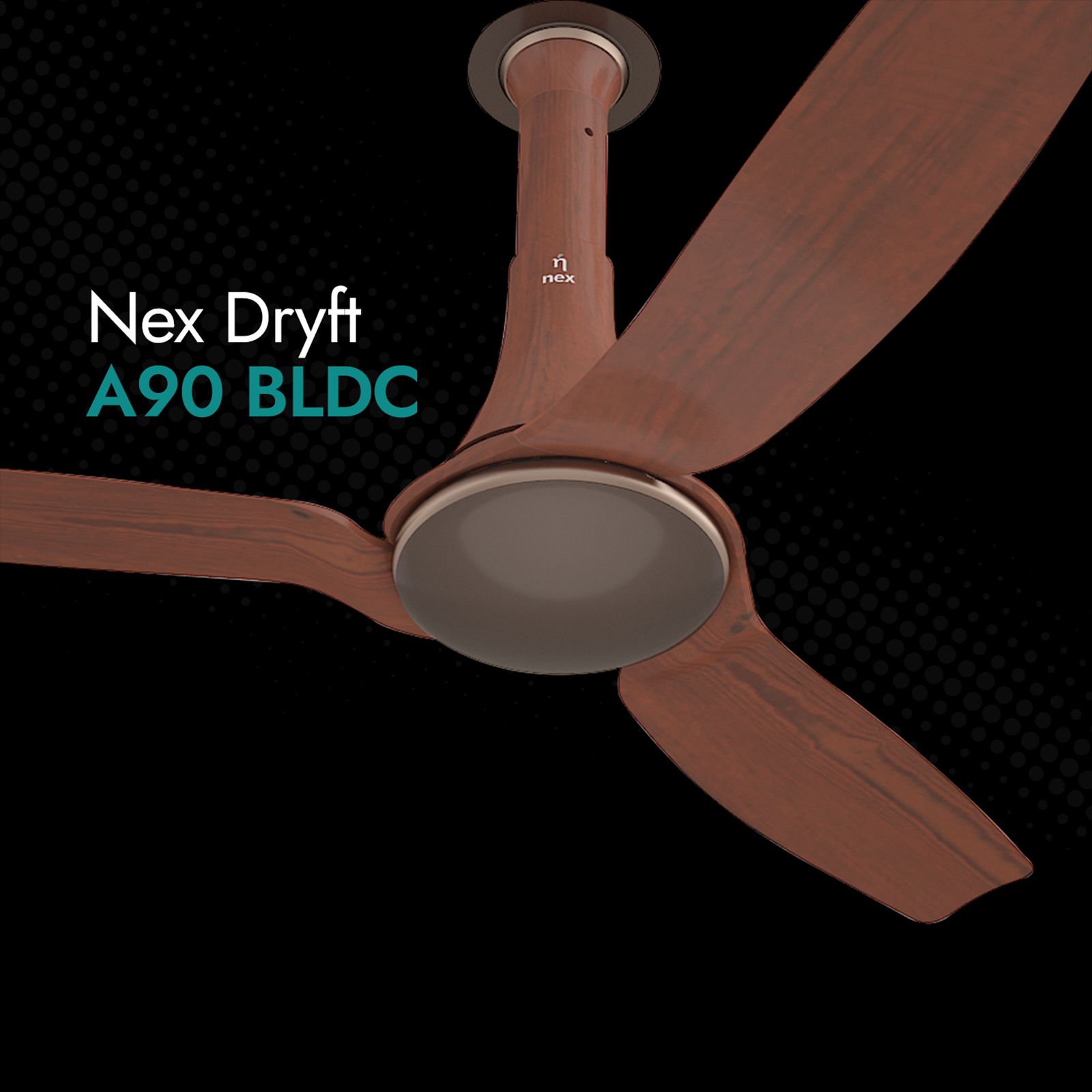 nex Dryft A90 5 Star 1200mm 3 Blade BLDC Motor Ceiling Fan with Remote (Dust Resistant, Walnut)_10