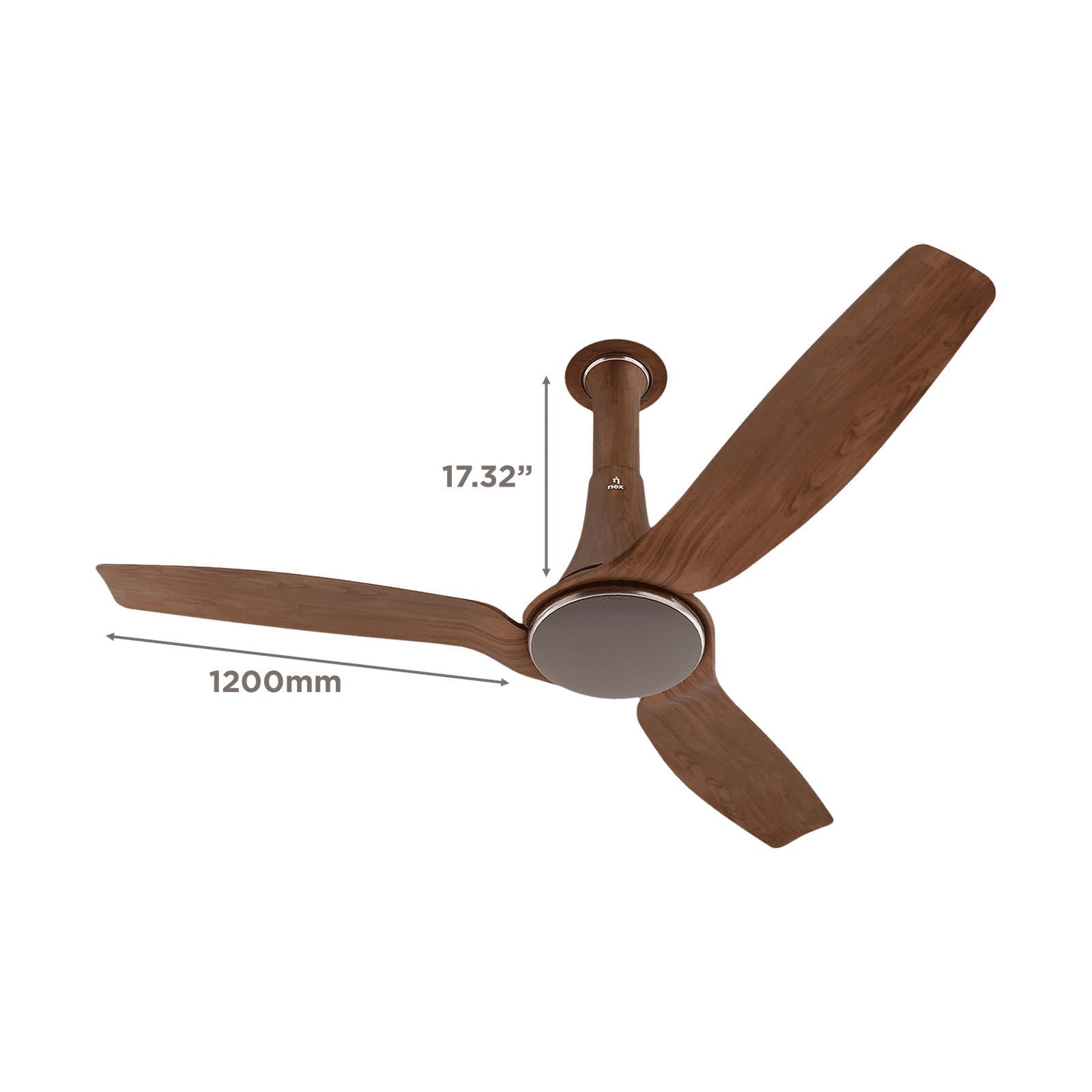 nex Dryft A90 5 Star 1200mm 3 Blade BLDC Motor Ceiling Fan with Remote (Dust Resistant, Walnut)_2
