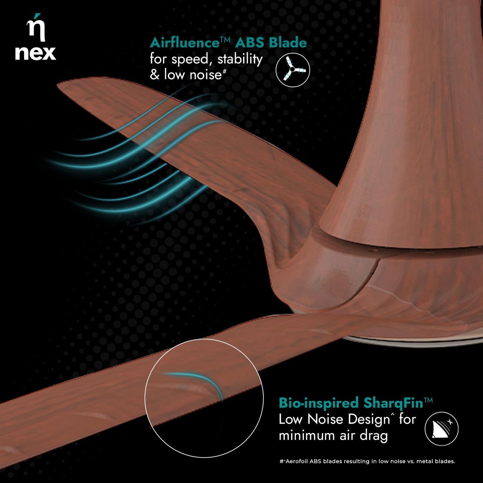 nex Dryft A90 5 Star 1200mm 3 Blade BLDC Motor Ceiling Fan with Remote (Dust Resistant, Walnut)_6