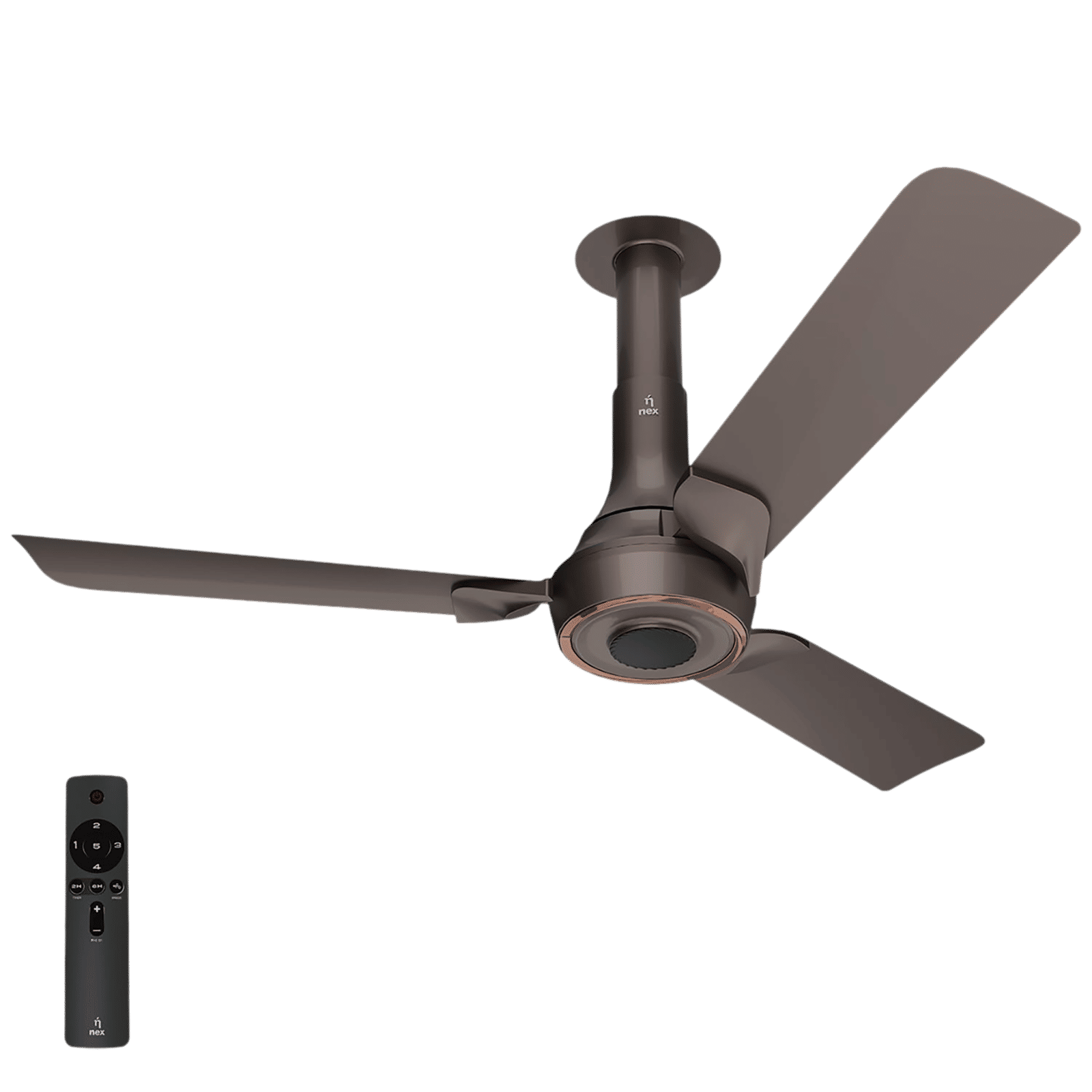 nex Glyde A70 5 Star 1200mm 3 Blade BLDC Motor Ceiling Fan with Remote (Dust Resistant, Mist Brown) nex Glyde A70 5 Star 1200mm 3 Blade BLDC Motor Ceiling Fan with Remote (Dust Resistant, Mist Brown)_1