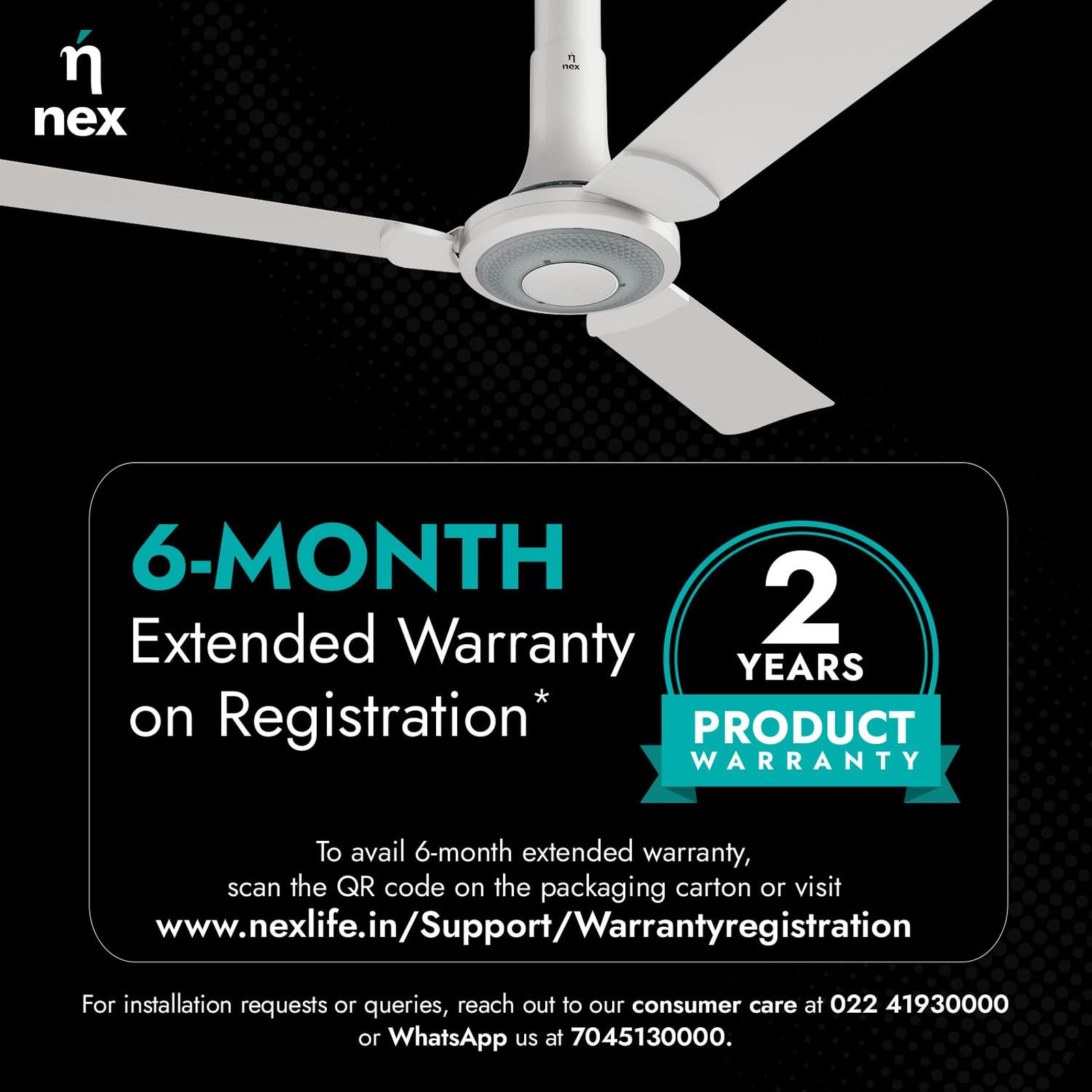 nex Glyde 1200mm 3 Blade Copper Motor Ceiling Fan (High Air Thrust, Snow White) nex Glyde 1200mm 3 Blade Copper Motor Ceiling Fan (High Air Thrust, Snow White)_9