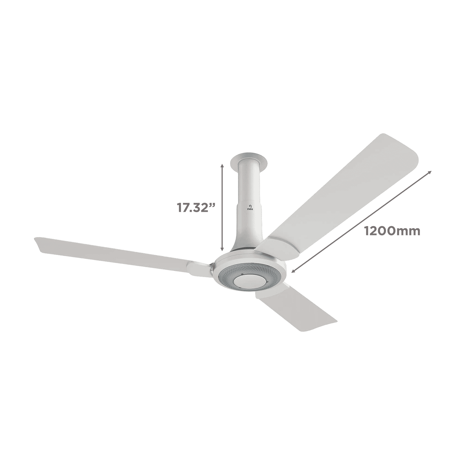 nex Glyde 1200mm 3 Blade Copper Motor Ceiling Fan (High Air Thrust, Snow White) nex Glyde 1200mm 3 Blade Copper Motor Ceiling Fan (High Air Thrust, Snow White)_2