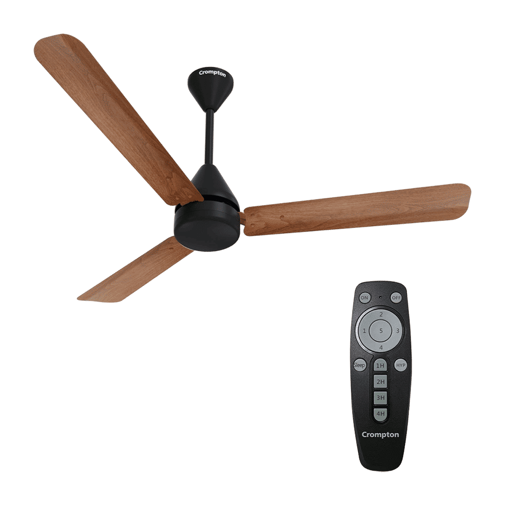 Crompton Hyperjet Plus 5 Star 1200mm 3 Blade BLDC Motor Ceiling Fan with Remote (Inverter Technology, Dark Cherry Wood)_1