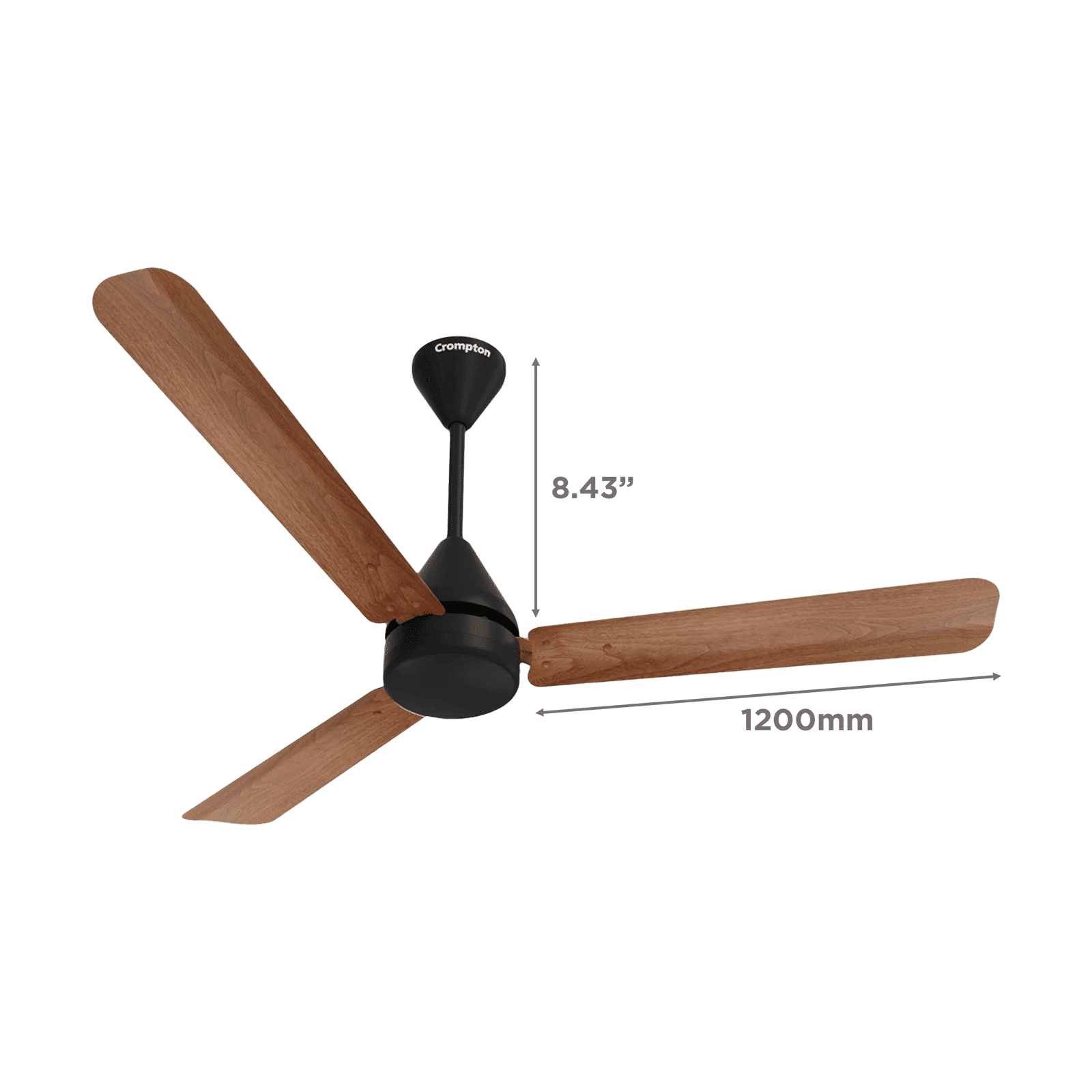 Crompton Hyperjet Plus 5 Star 1200mm 3 Blade BLDC Motor Ceiling Fan with Remote (Inverter Technology, Dark Cherry Wood)_2