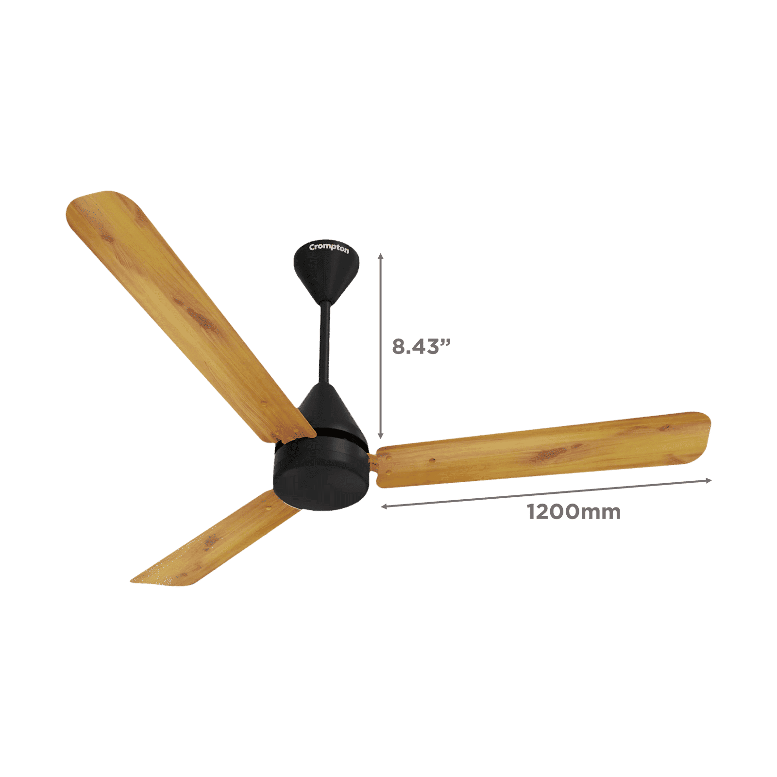 Crompton Hyperjet Plus 5 Star 1200mm 3 Blade BLDC Motor Ceiling Fan with Remote (Hyper Mode, Light Pinewood)_2