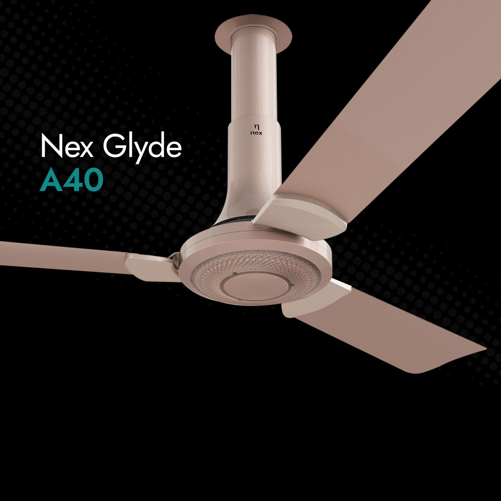 nex Glyde A40 2 Star 1200mm 3 Blade PeakTorq Motor Ceiling Fan with Remote (Dust Resistant, Blush)_7