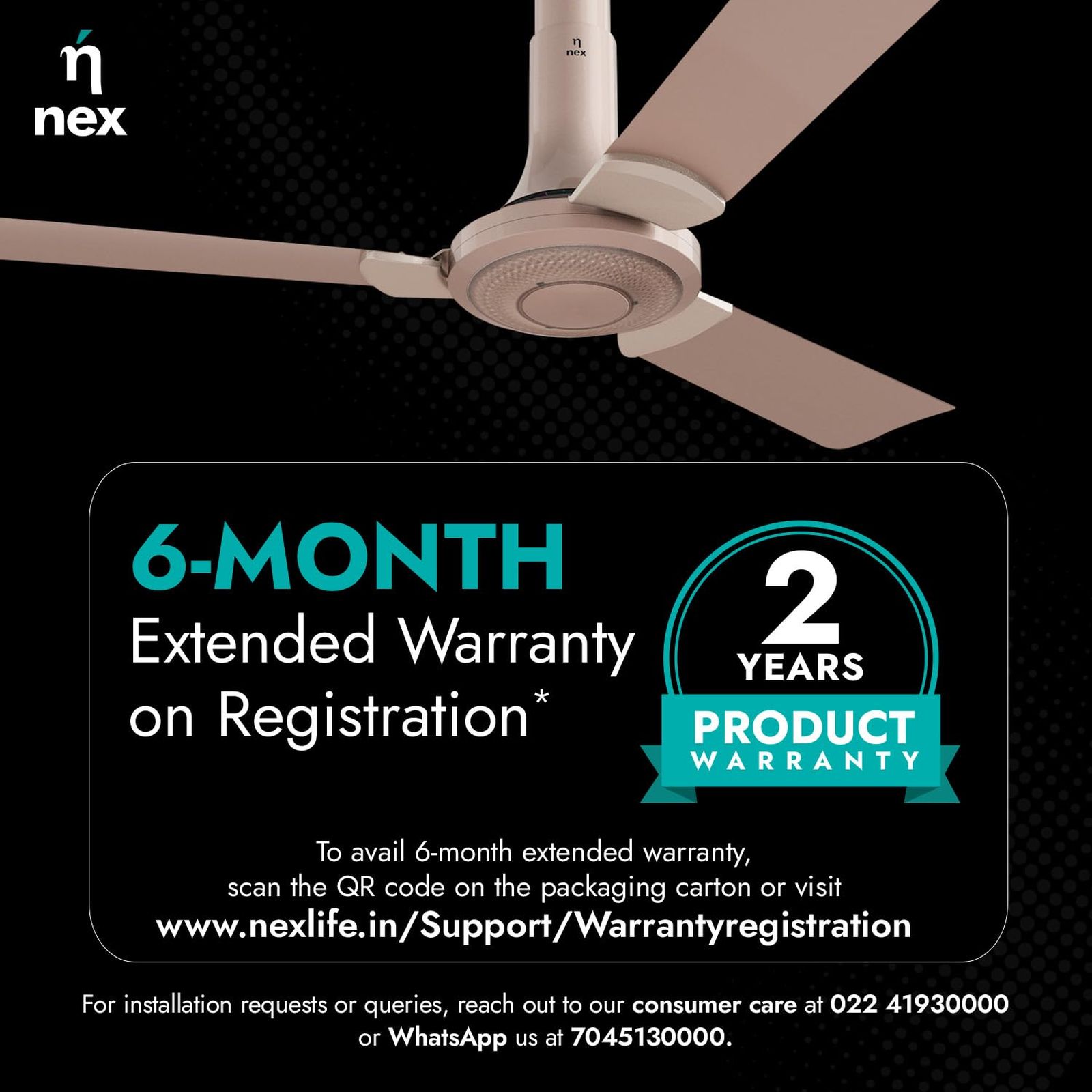 nex Glyde A40 2 Star 1200mm 3 Blade PeakTorq Motor Ceiling Fan with Remote (Dust Resistant, Blush)_6