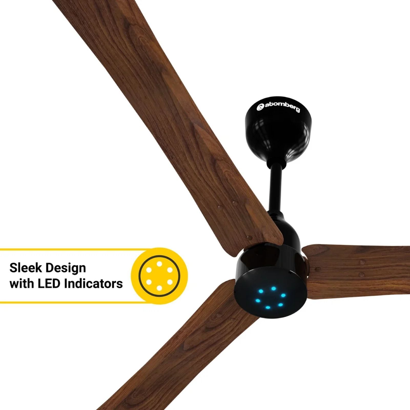 atomberg Renesa Plus 5 Star 1200mm 3 Blade BLDC Motor Ceiling Fan with Remote (LED Indicator, Dark Walnut)_7